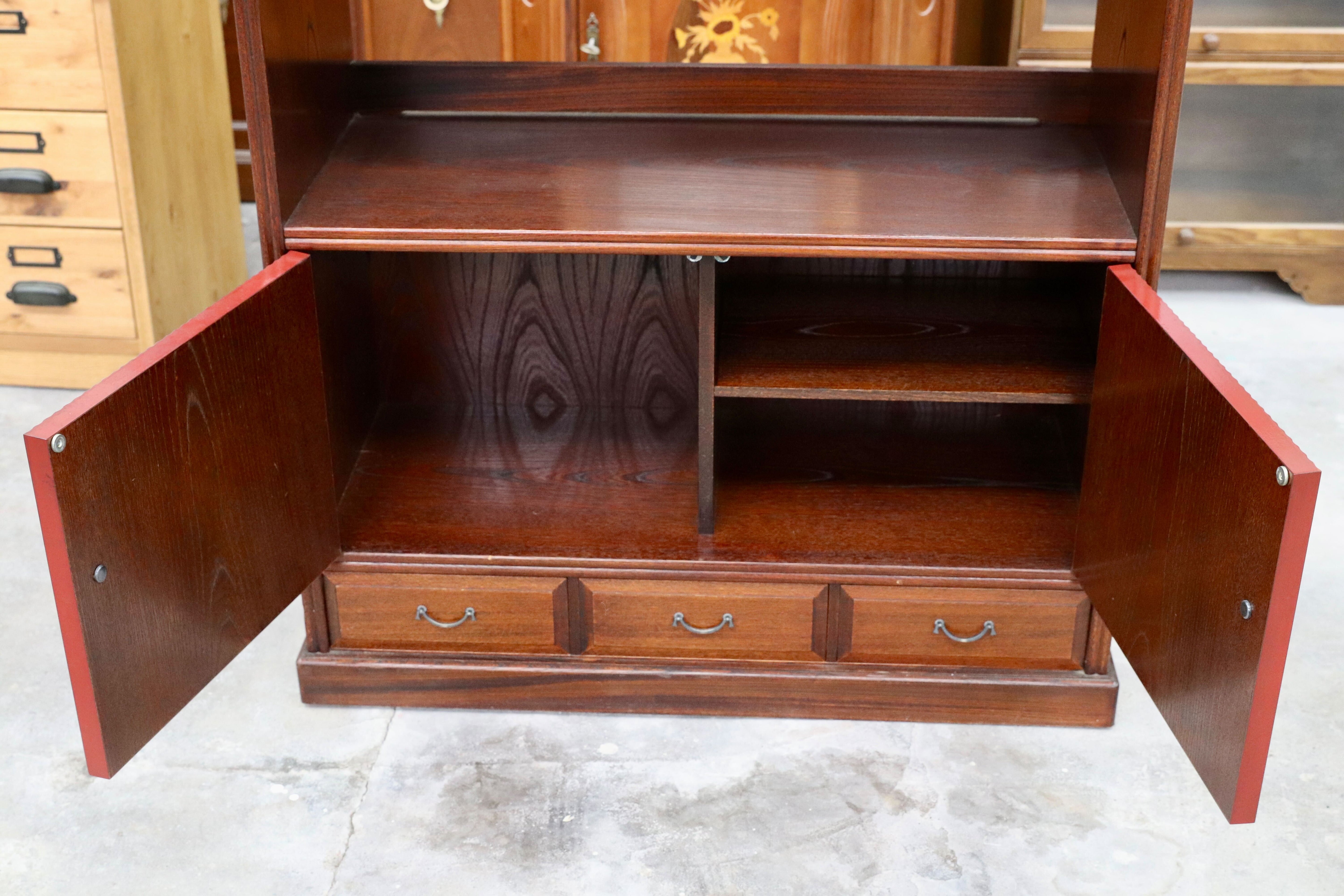 GMHK766○MORISHIGE / モリシゲ 茶棚 飾り棚 キャビネット サイドボード リビングボード 和家具 和モダン レトロ IDC大塚家具 大正モダン