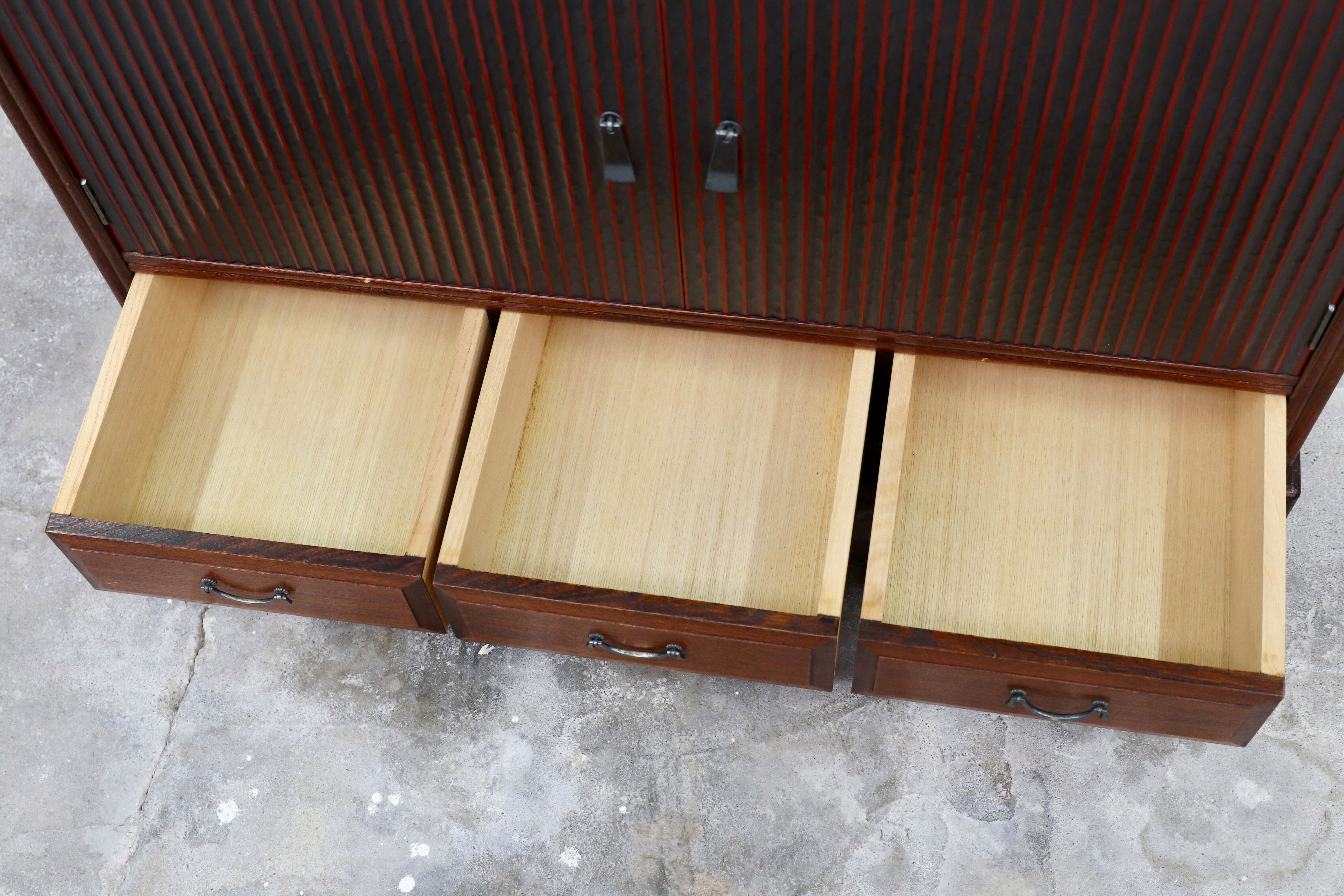 GMHK766○MORISHIGE / モリシゲ 茶棚 飾り棚 キャビネット サイドボード リビングボード 和家具 和モダン レトロ IDC大塚家具 大正モダン