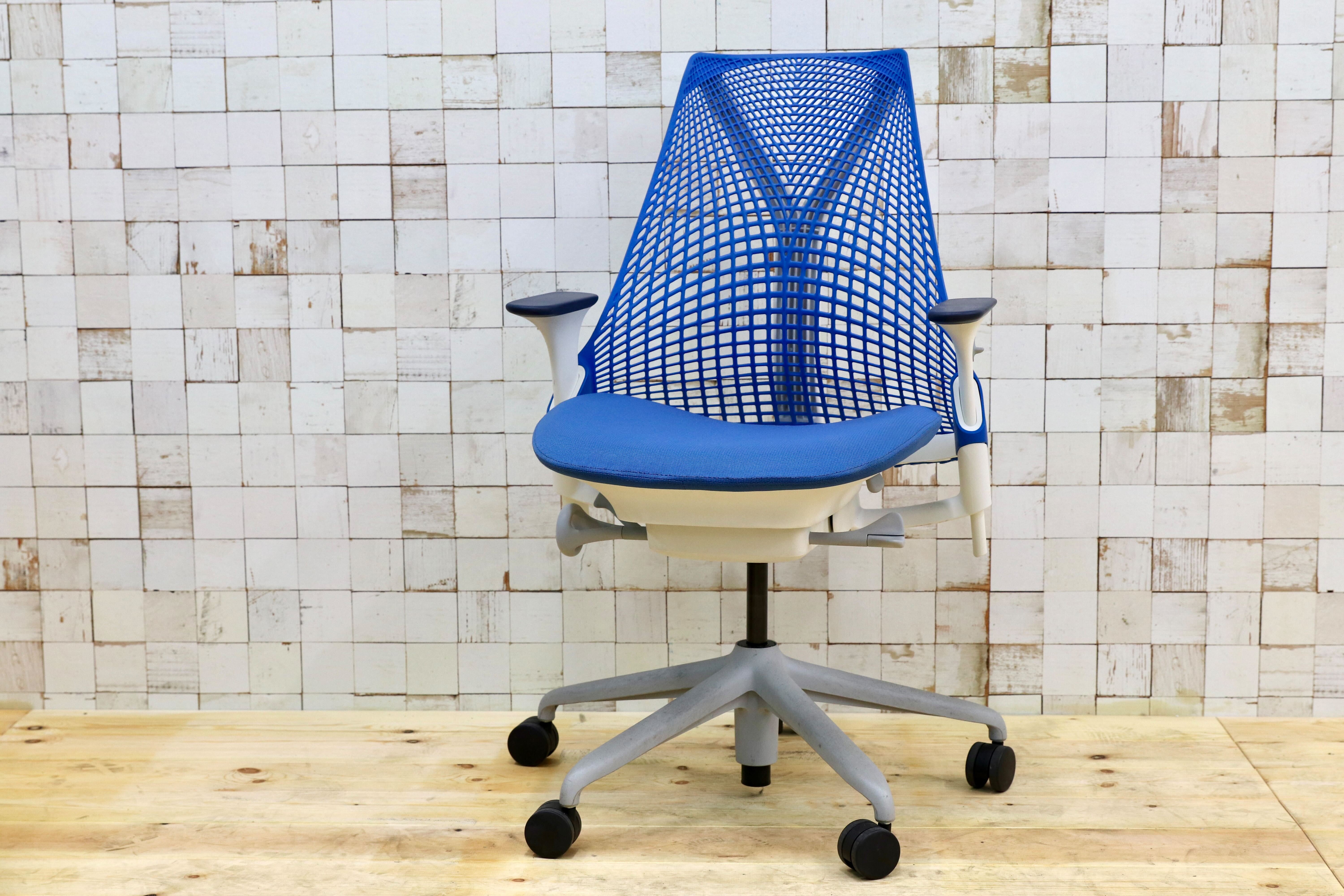 GMHK379D○Herman Miller / ハーマンミラー セイルチェア デスクチェア オフィスチェア ワークチェア ブルー 定価約11.8万