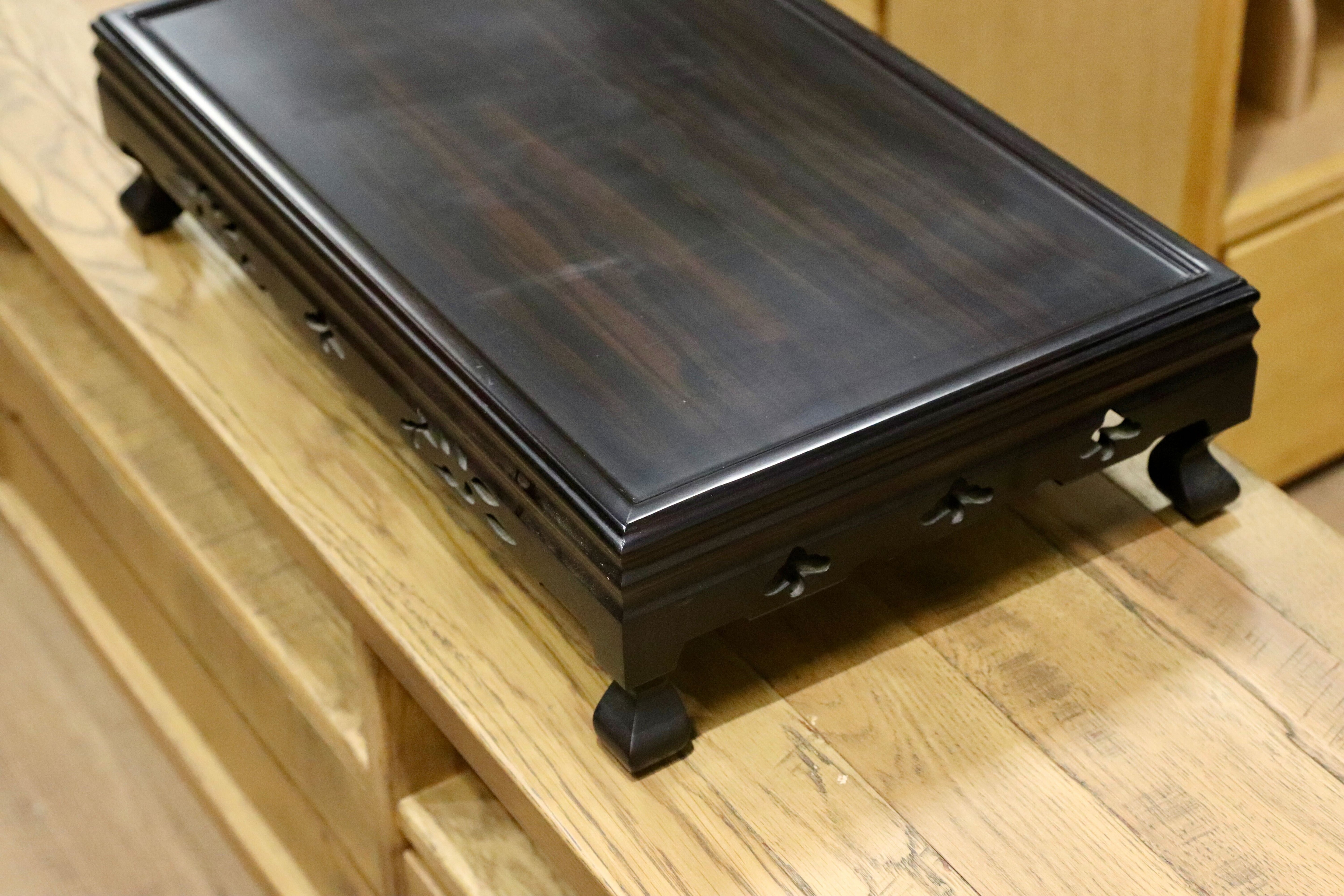 GMIS178○黒檀 置床 花台 飾り台 和家具 和モダン レトロ 和製アンティーク 古道具 盆栽台