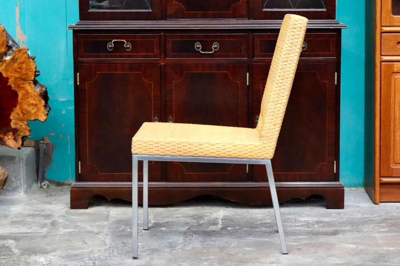 GMIK490C○HUKLA / 日本フクラ ヴァンテ VENTER ダイニングチェア アームレスチェア 椅子 レザー 水牛革編み モダン 国産家具