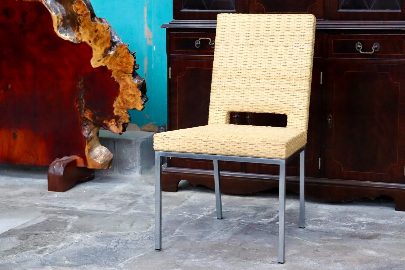 GMIK490D○HUKLA / 日本フクラ ヴァンテ VENTER ダイニングチェア アームレスチェア 椅子 レザー 水牛革編み モダン 国産家具