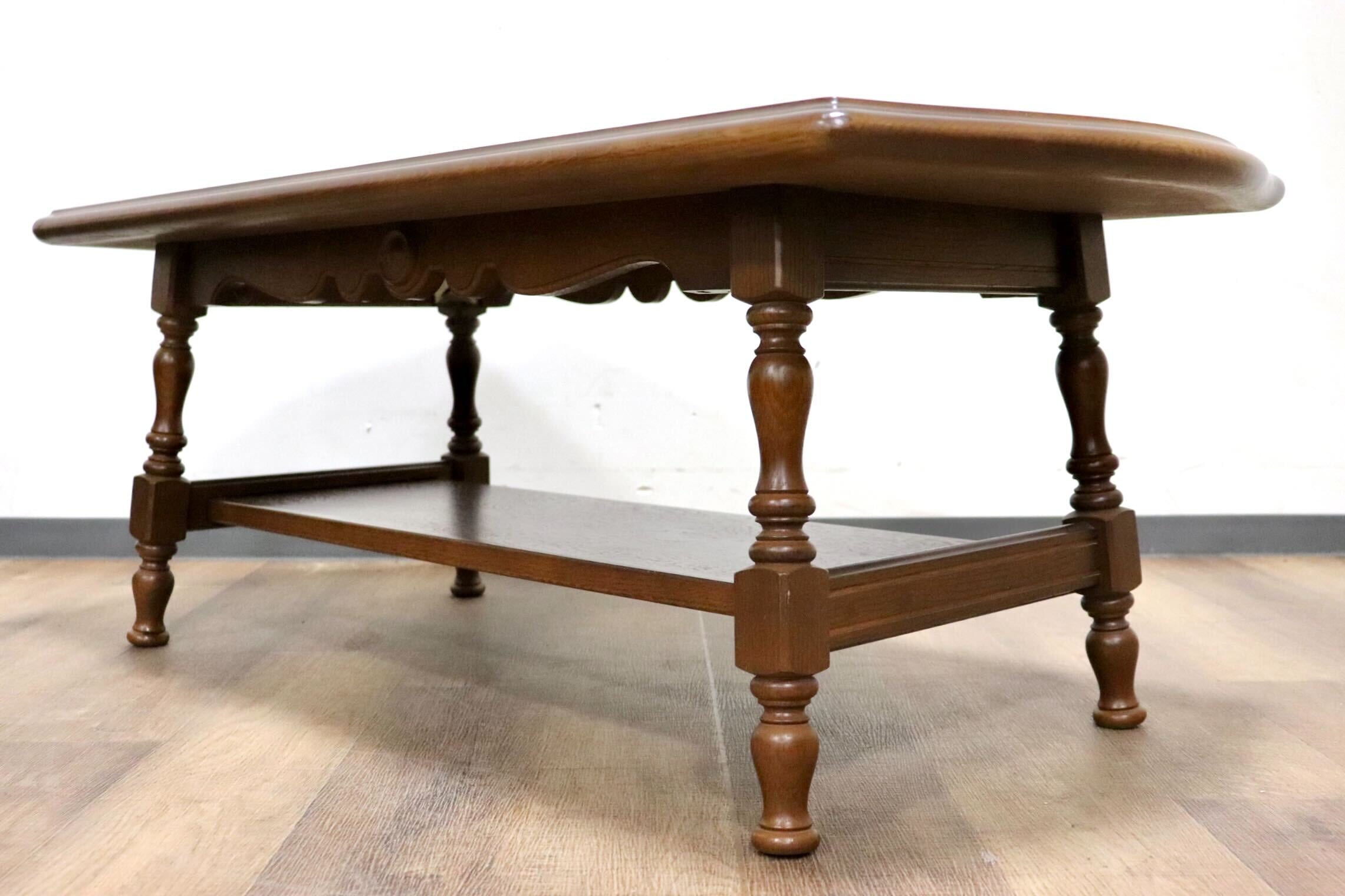 GMHH265○飛騨産業 / HIDA キツツキ 穂高 センターテーブル リビングテーブル コーヒーテーブル 楢材 カントリー クラシック 定価約10万