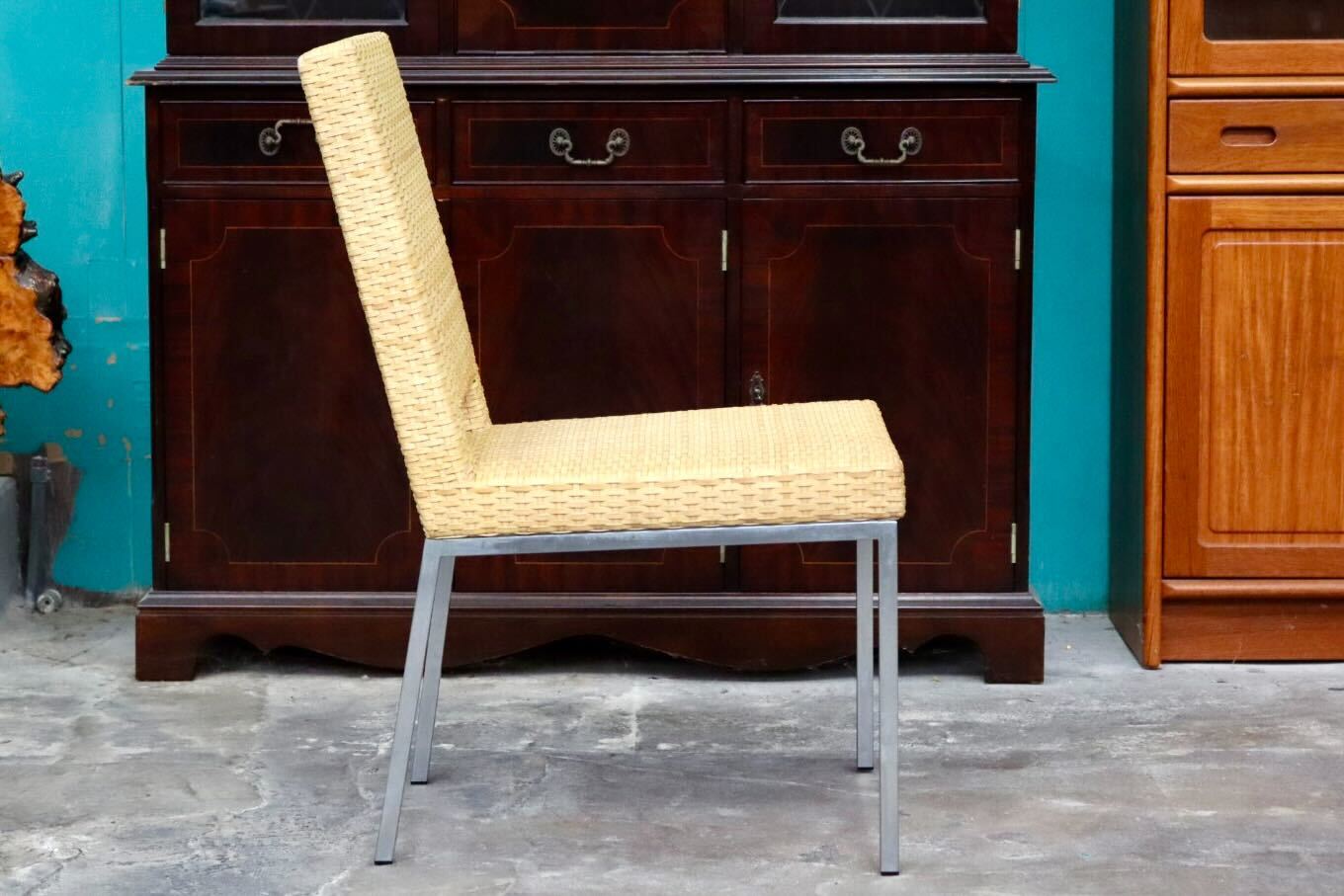 GMIK490D○HUKLA / 日本フクラ ヴァンテ VENTER ダイニングチェア アームレスチェア 椅子 レザー 水牛革編み モダン 国産家具