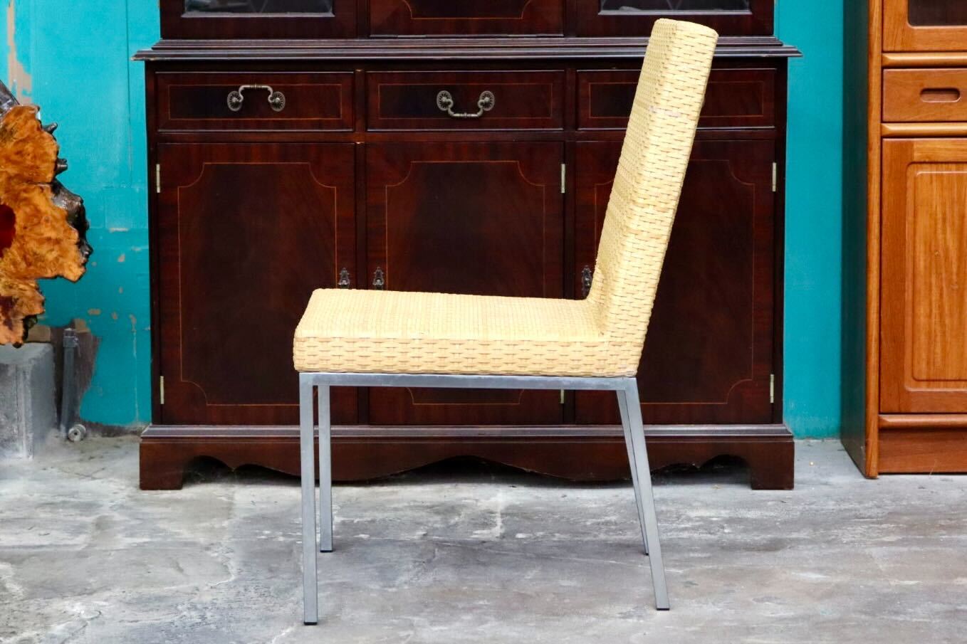 GMIK490D○HUKLA / 日本フクラ ヴァンテ VENTER ダイニングチェア アームレスチェア 椅子 レザー 水牛革編み モダン 国産家具