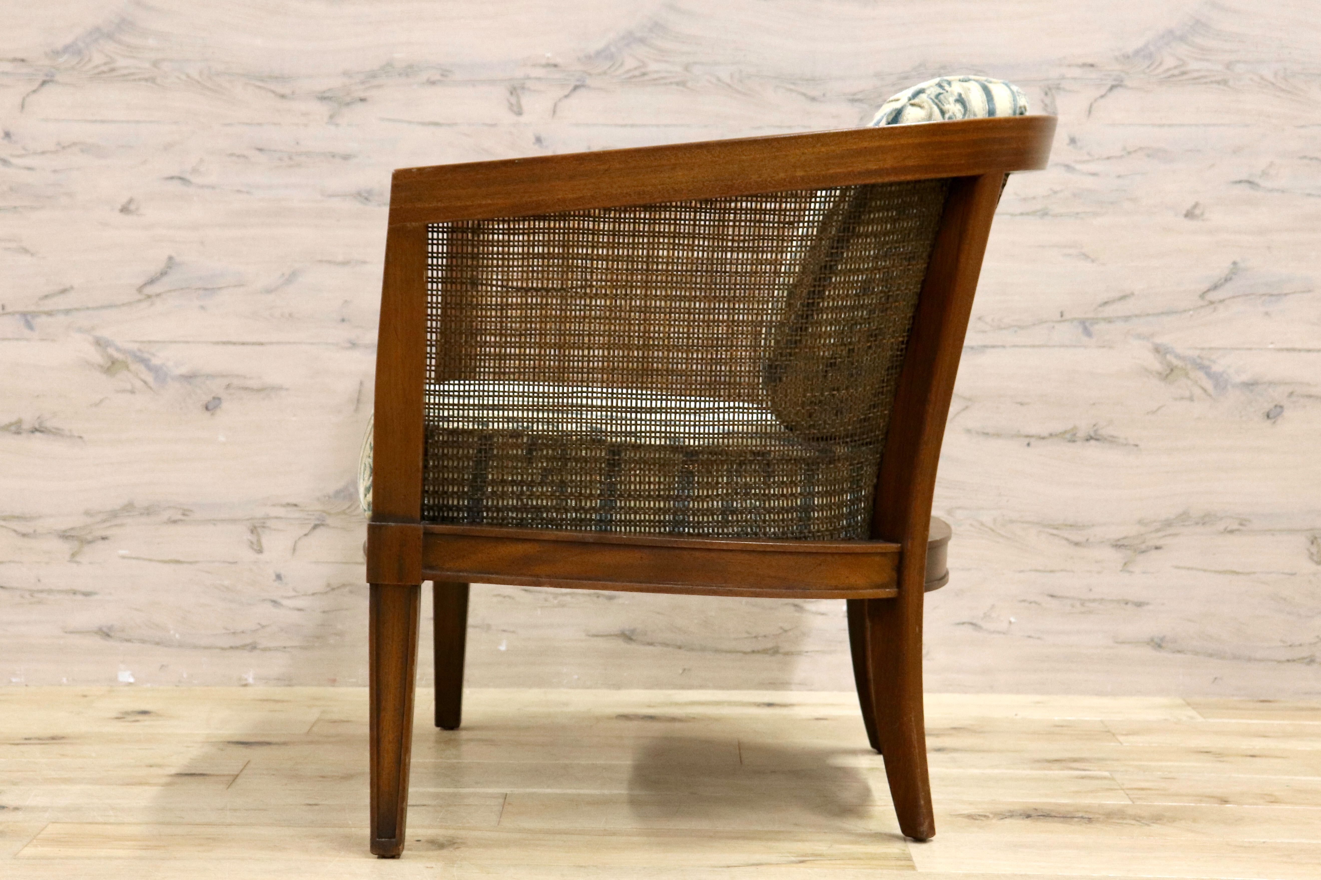 GMHK830B○DREXEL HERITAGE / ドレクセルヘリテイジ アームチェア シングルソファ ラウンジチェア ラタン ファブリック ヴィンテージ