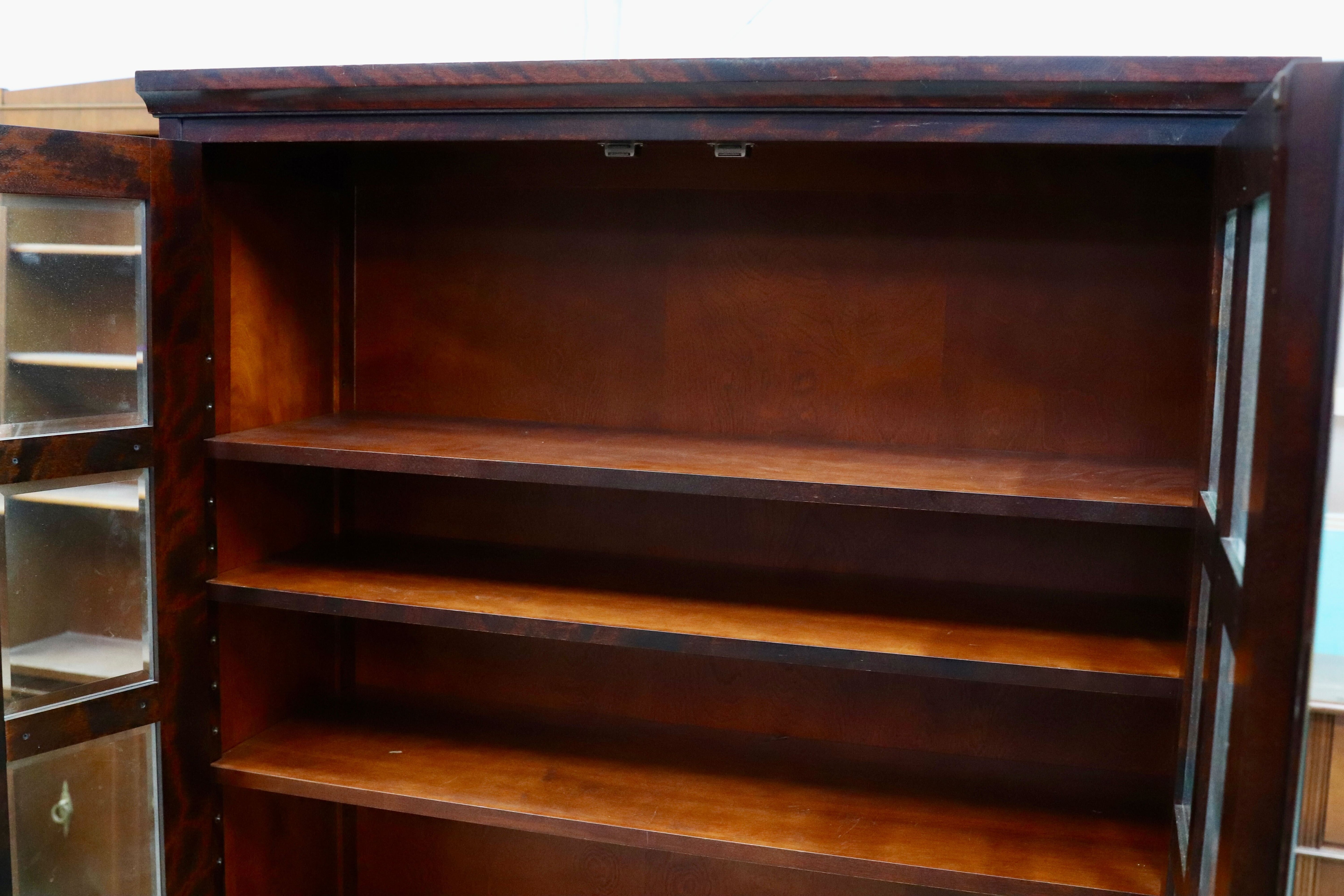 GMHK780○北海道民芸家具 ブックシェルフ 本棚 本箱 キャビネット ブックキャビネット 飾り棚 樺材 飛騨産業 民藝 アンティーク調 和家具