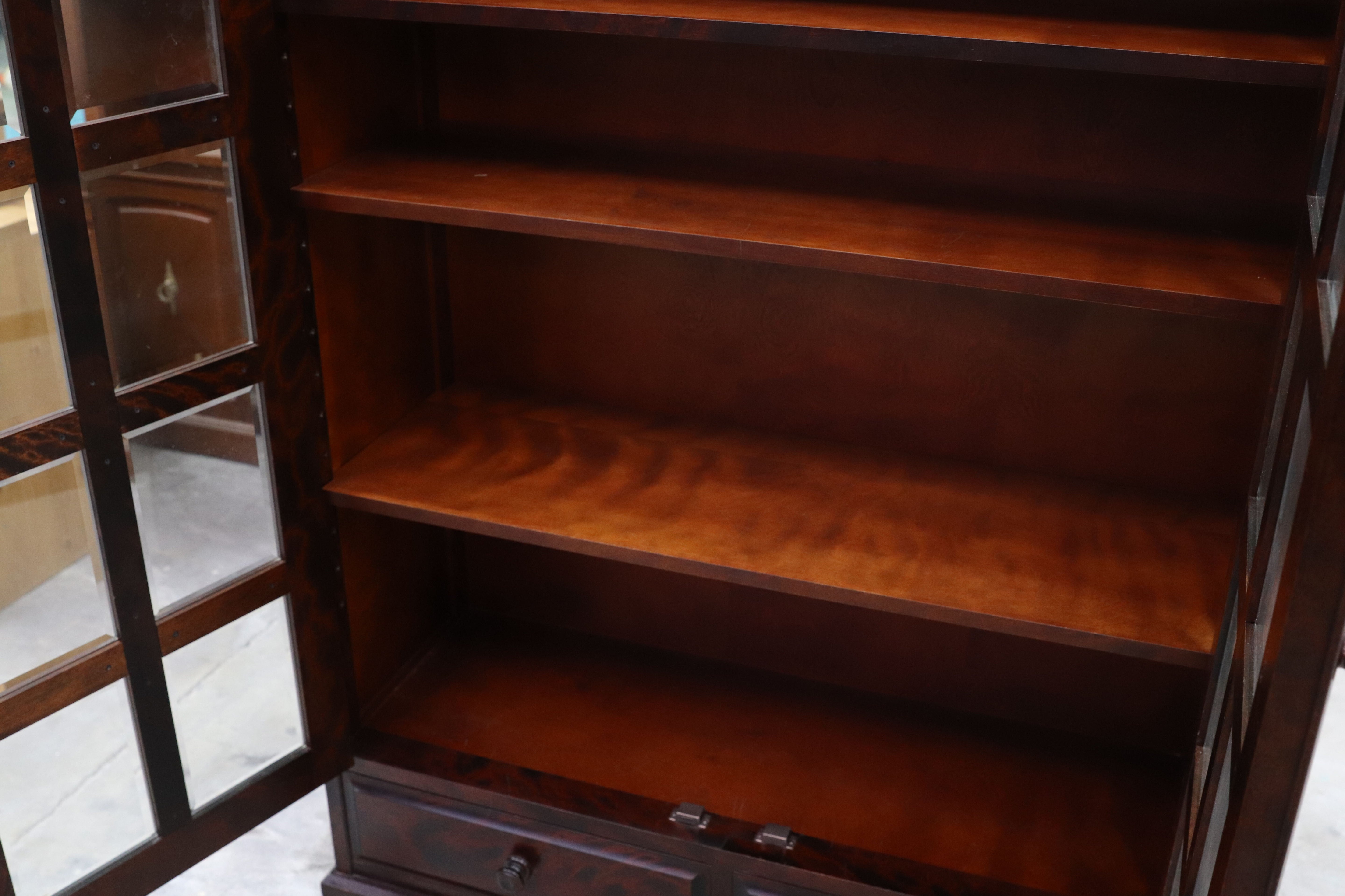 GMHK780○北海道民芸家具 ブックシェルフ 本棚 本箱 キャビネット ブックキャビネット 飾り棚 樺材 飛騨産業 民藝 アンティーク調 和家具