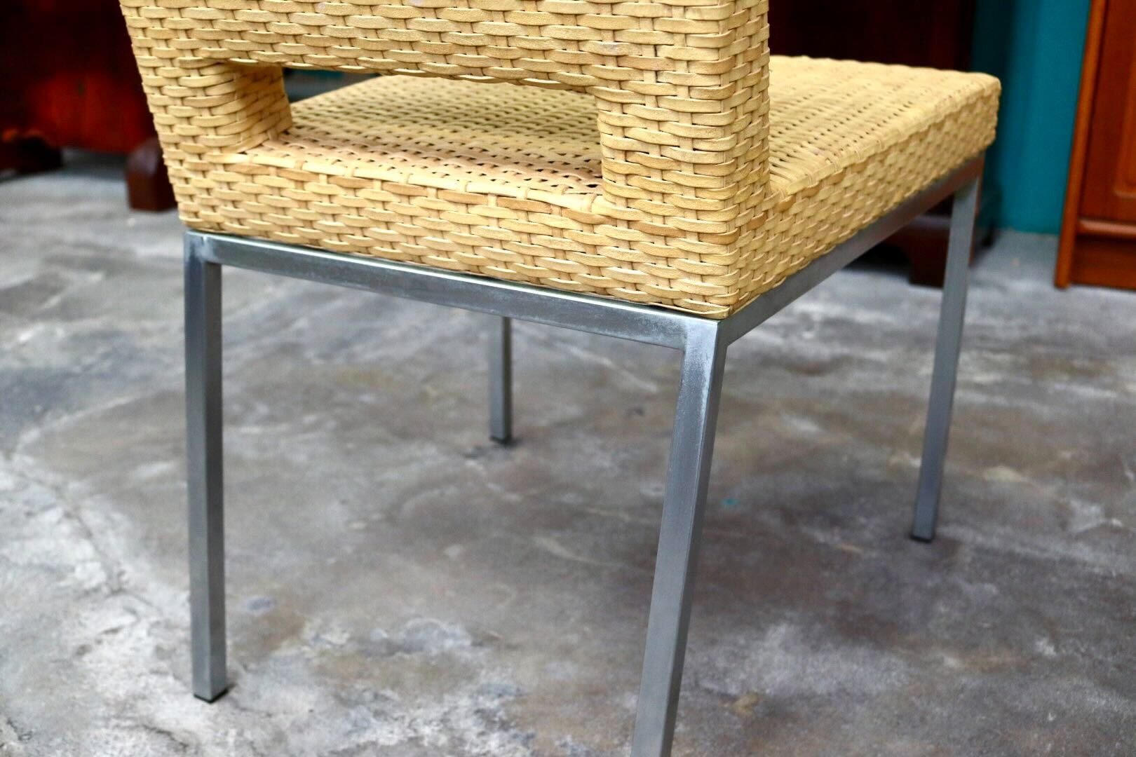 GMIK490D○HUKLA / 日本フクラ ヴァンテ VENTER ダイニングチェア アームレスチェア 椅子 レザー 水牛革編み モダン 国産家具