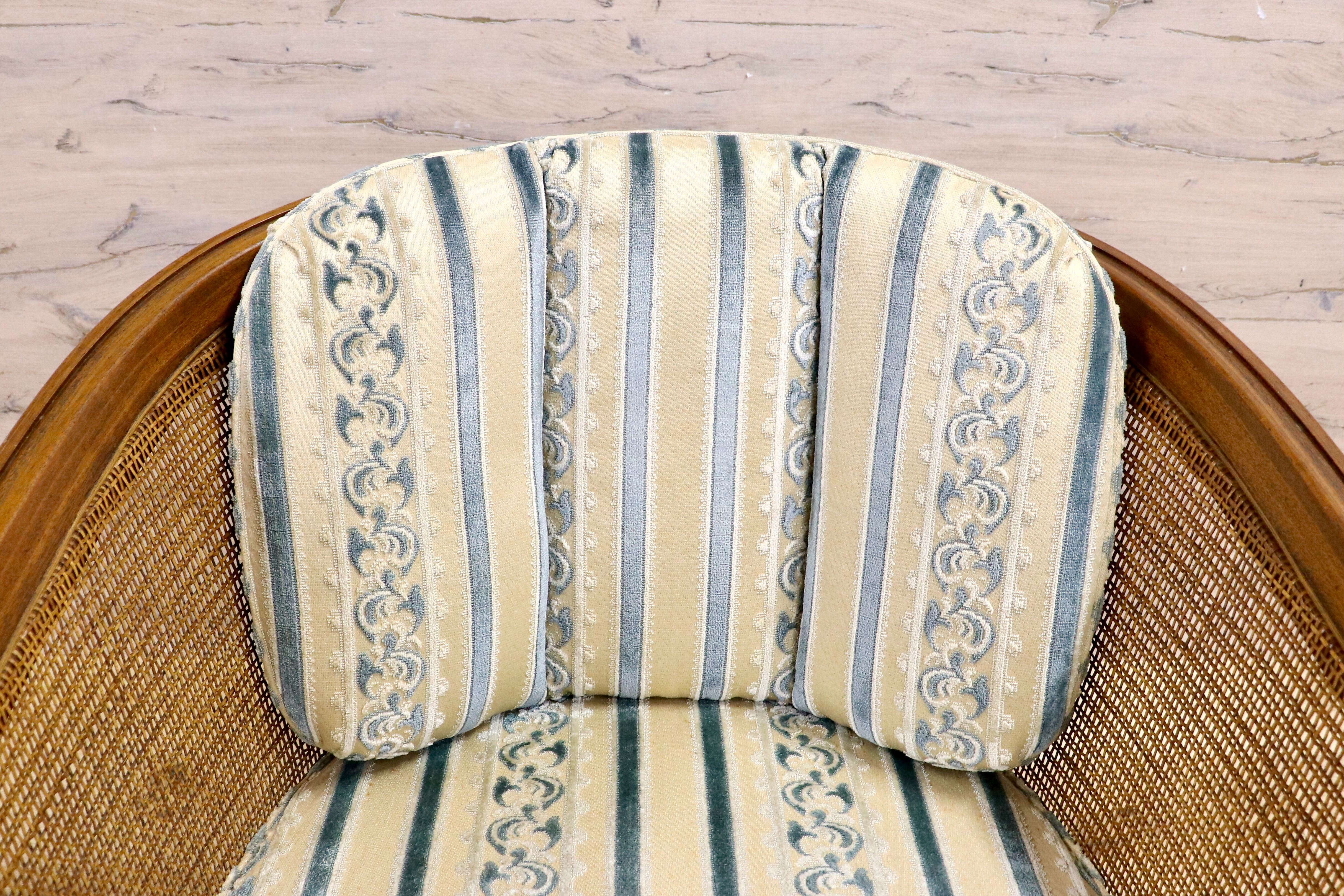 GMHK830B○DREXEL HERITAGE / ドレクセルヘリテイジ アームチェア シングルソファ ラウンジチェア ラタン ファブリック ヴィンテージ