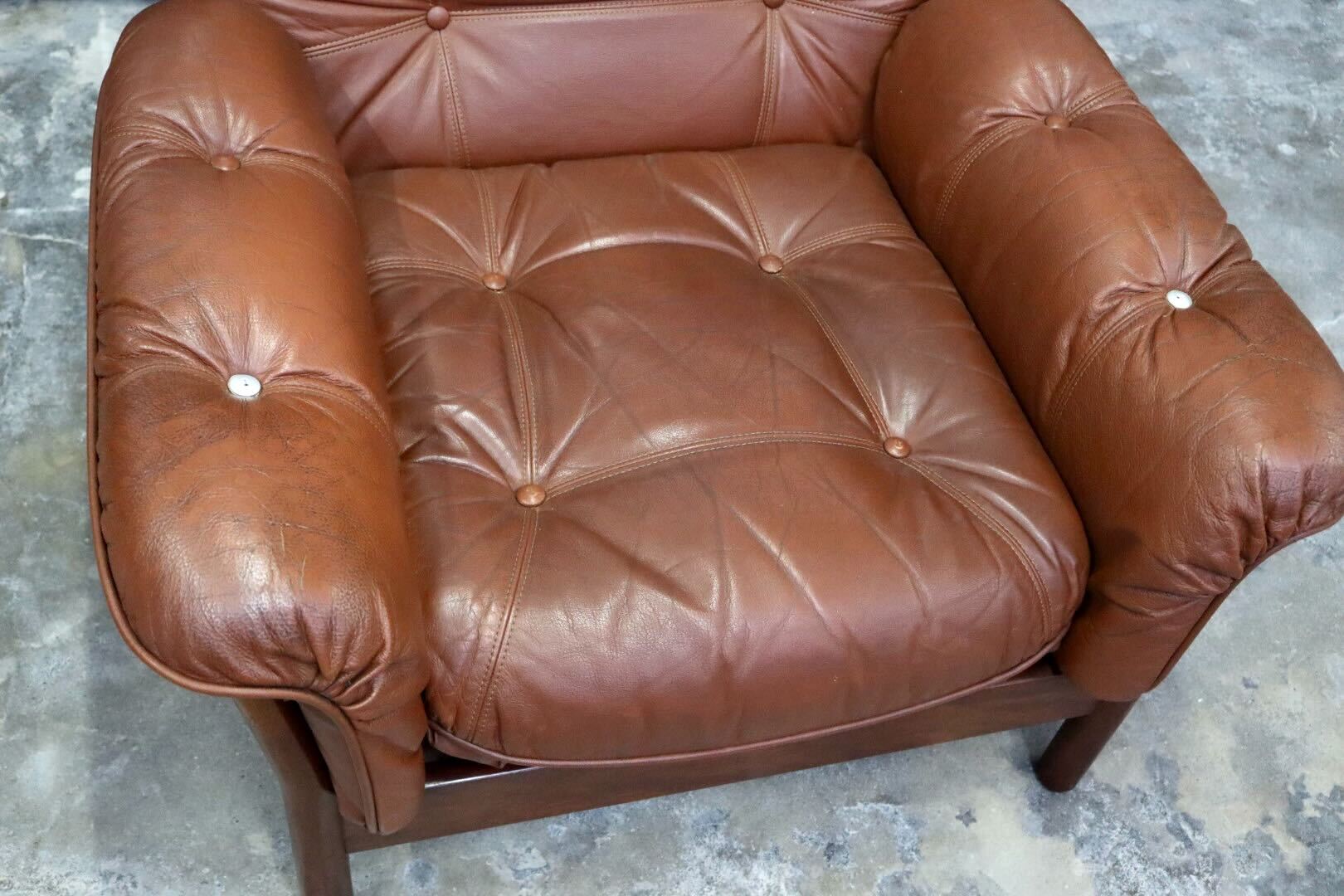 GMIH223B○maruni / マルニ Madison 1人掛けソファ シングルソファ 本革 ブラウン 北欧スタイル ヴィンテージ オールドマルニ 希少