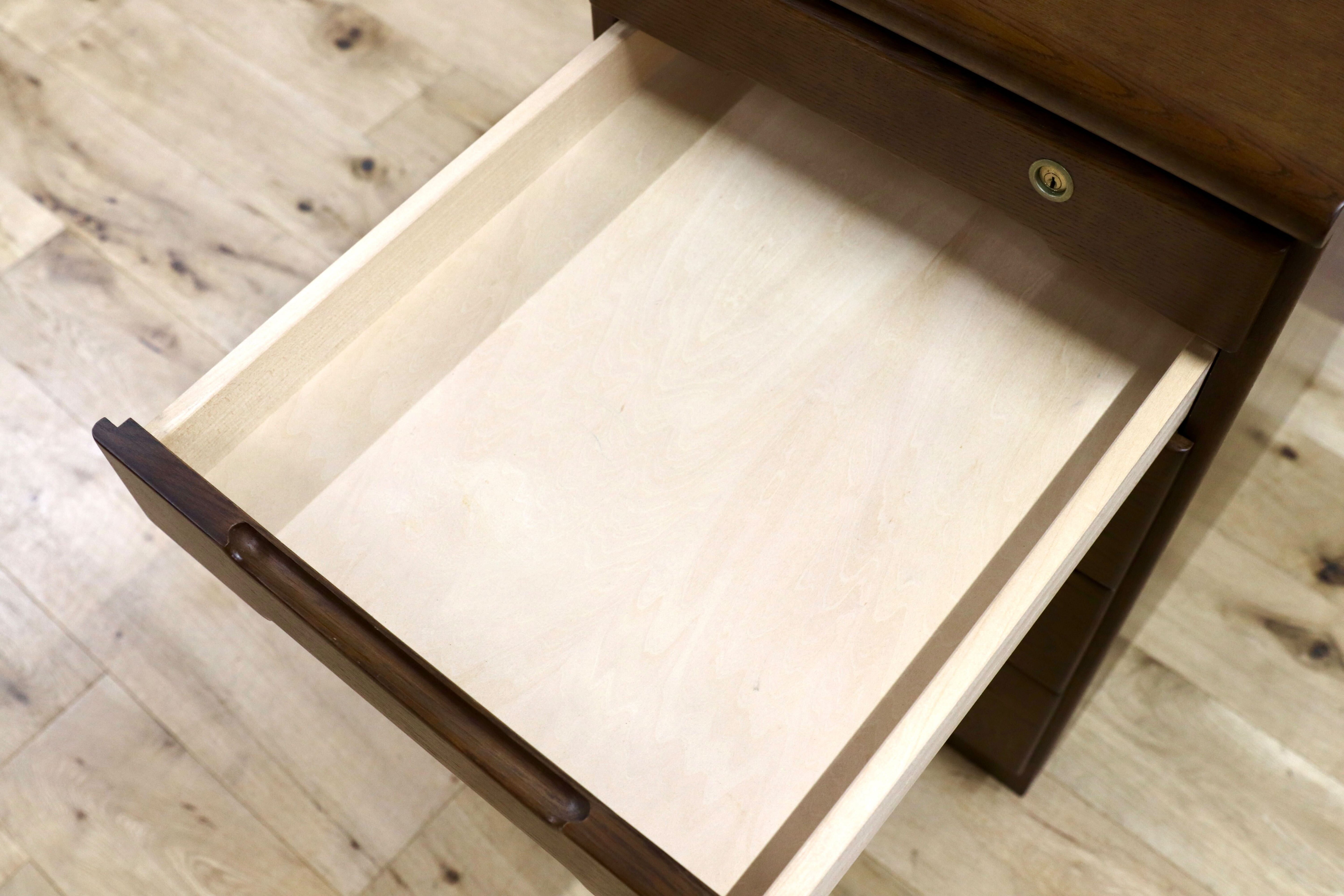 GMHN189AA○karimoku / カリモク 5段チェスト 脇机 袖机 デスクワゴン オーク ブラウン 国産家具 サイドキャビネット