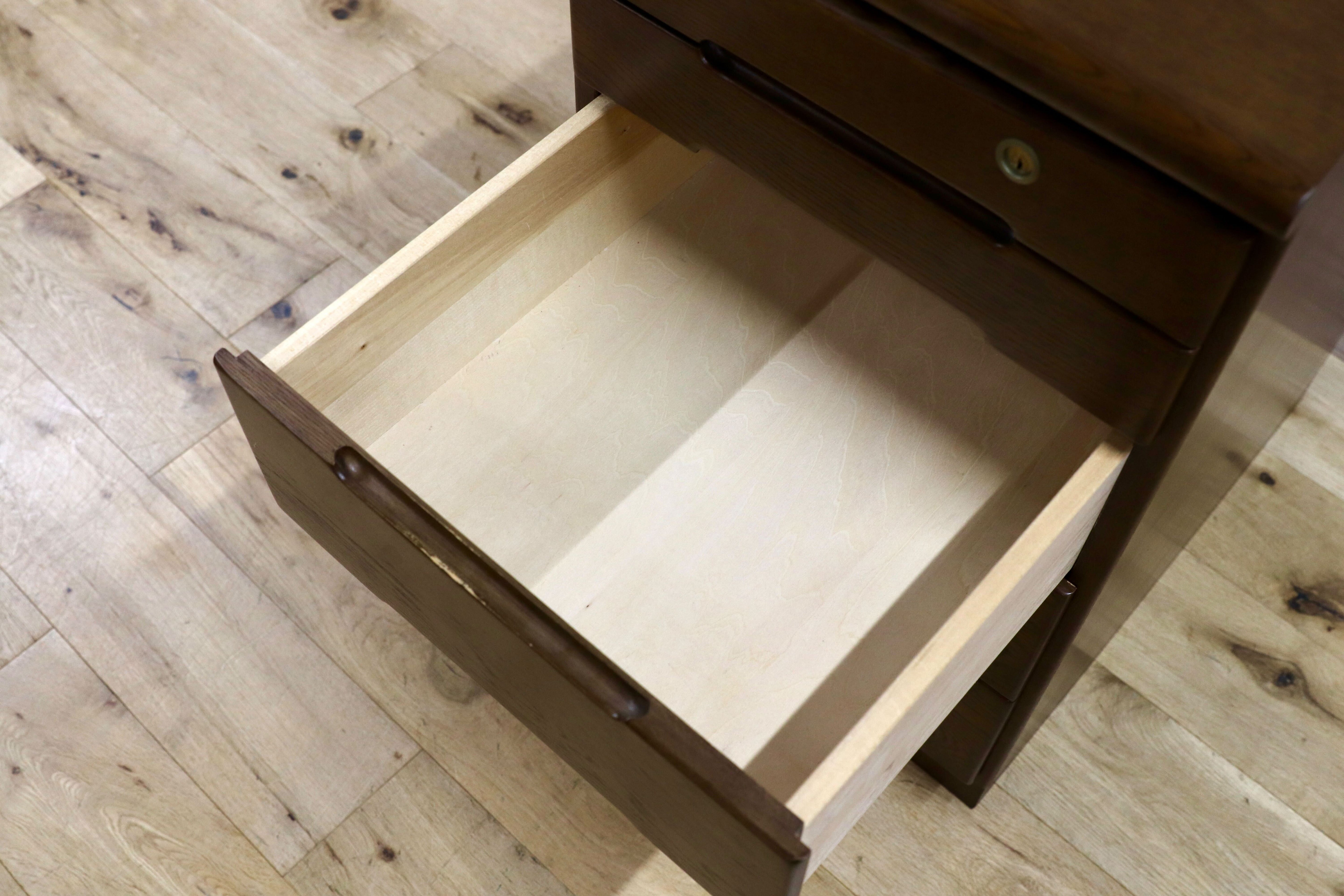 GMHN189AA○karimoku / カリモク 5段チェスト 脇机 袖机 デスクワゴン オーク ブラウン 国産家具 サイドキャビネット