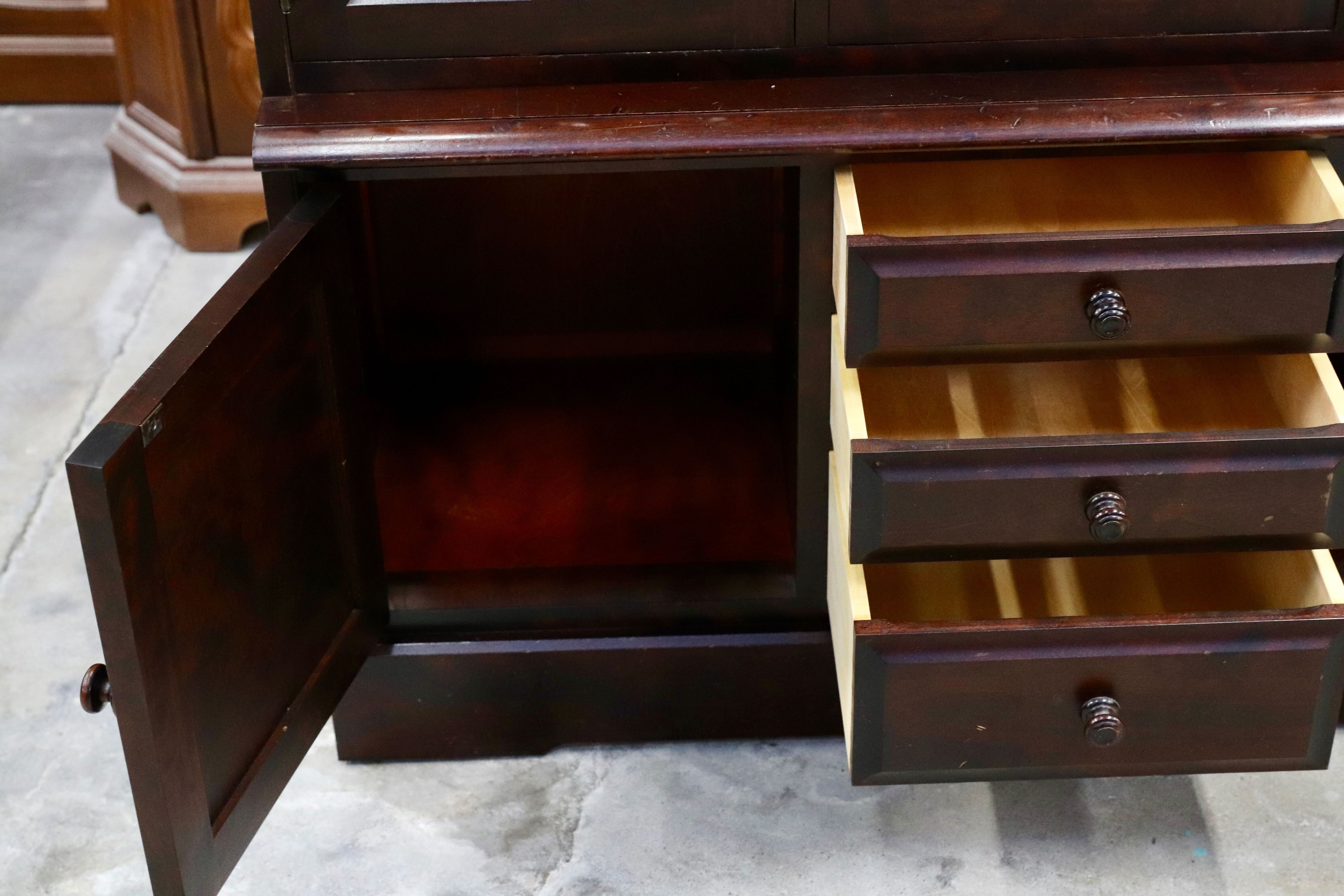 GMHK780B○北海道民芸家具 食器棚 飾り棚 キャビネット 水屋棚 カップボード 樺無垢材 民藝 アンティーク 和家具 飛騨産業