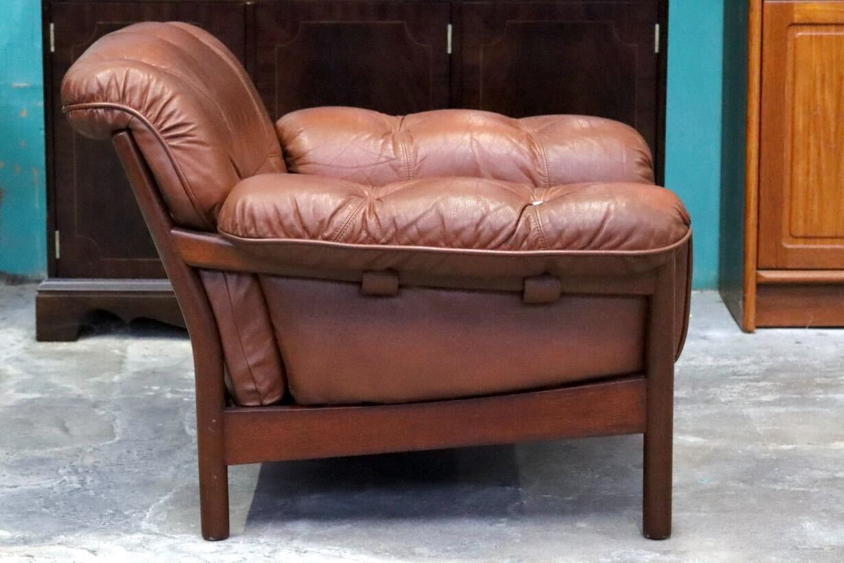 GMIH223C○maruni / マルニ Madison 1人掛けソファ シングルソファ 本革 ブラウン 北欧スタイル ヴィンテージ オールドマルニ 希少