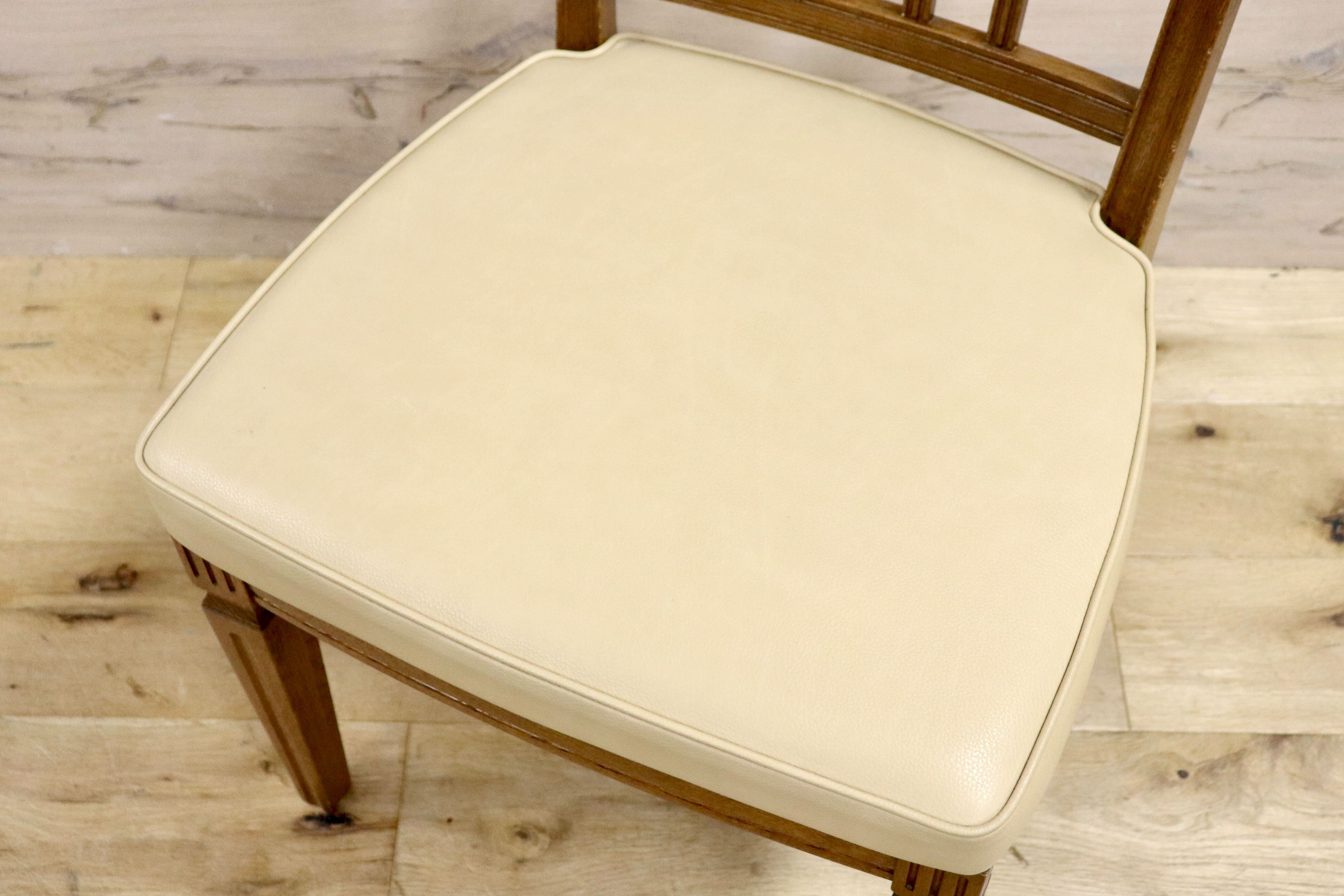 GMHS360A○domani / ドマーニ カリモク最高峰 QUEENS LIFE ダイニングチェア アームレスチェア 2脚セット レザー アイボリー 定価約20万