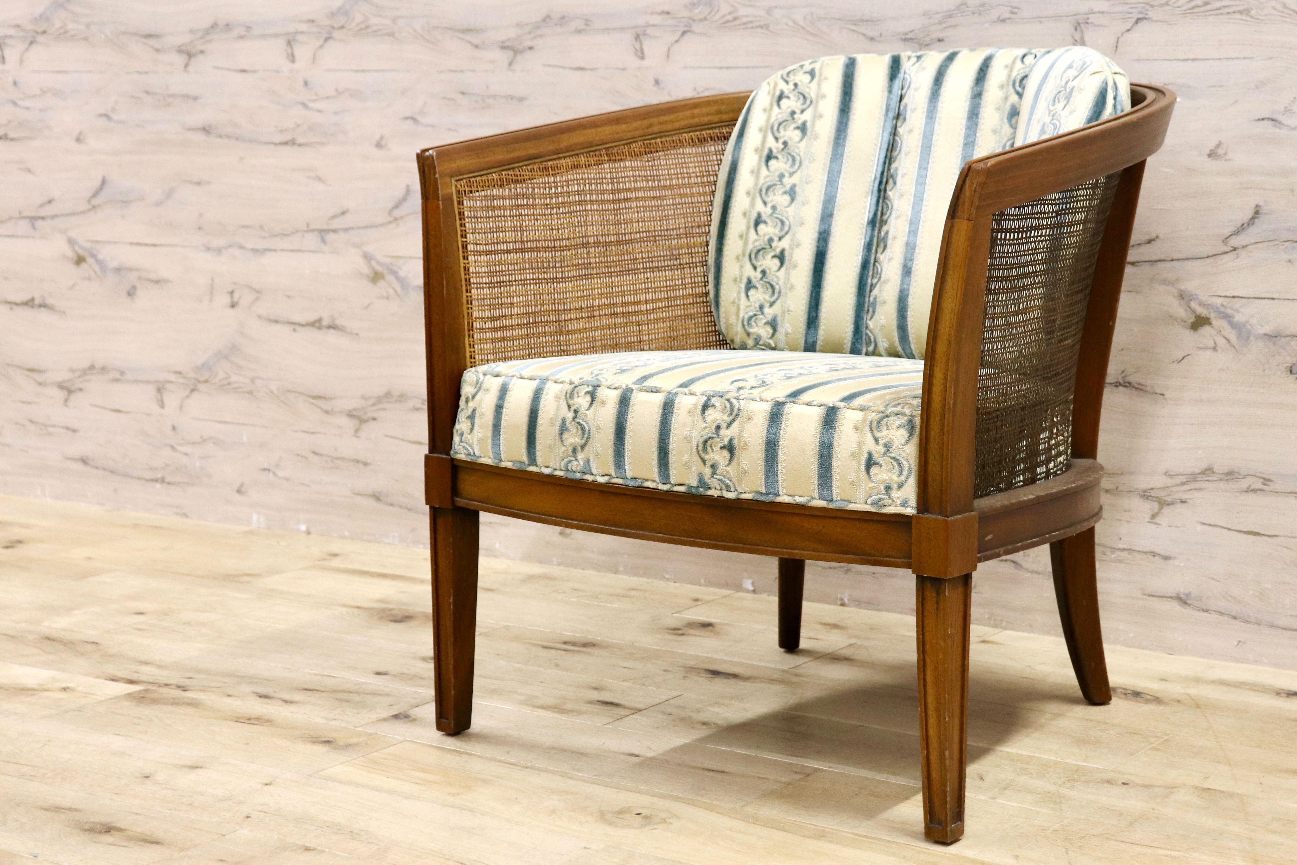 GMHK830C○DREXEL HERITAGE / ドレクセルヘリテイジ アームチェア シングルソファ ラウンジチェア ラタン ファブリック ヴィンテージ