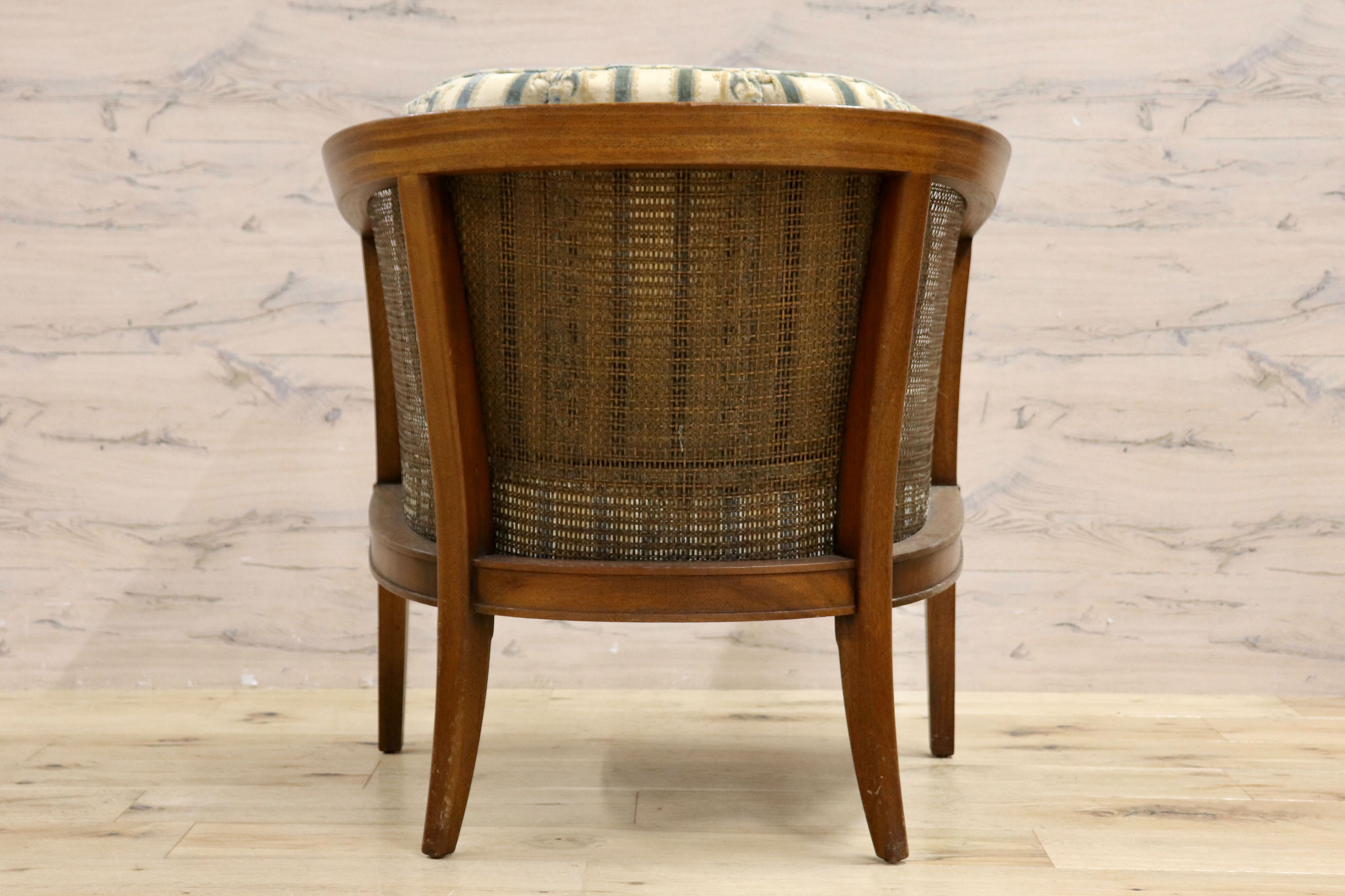 GMHK830C○DREXEL HERITAGE / ドレクセルヘリテイジ アームチェア シングルソファ ラウンジチェア ラタン ファブリック ヴィンテージ