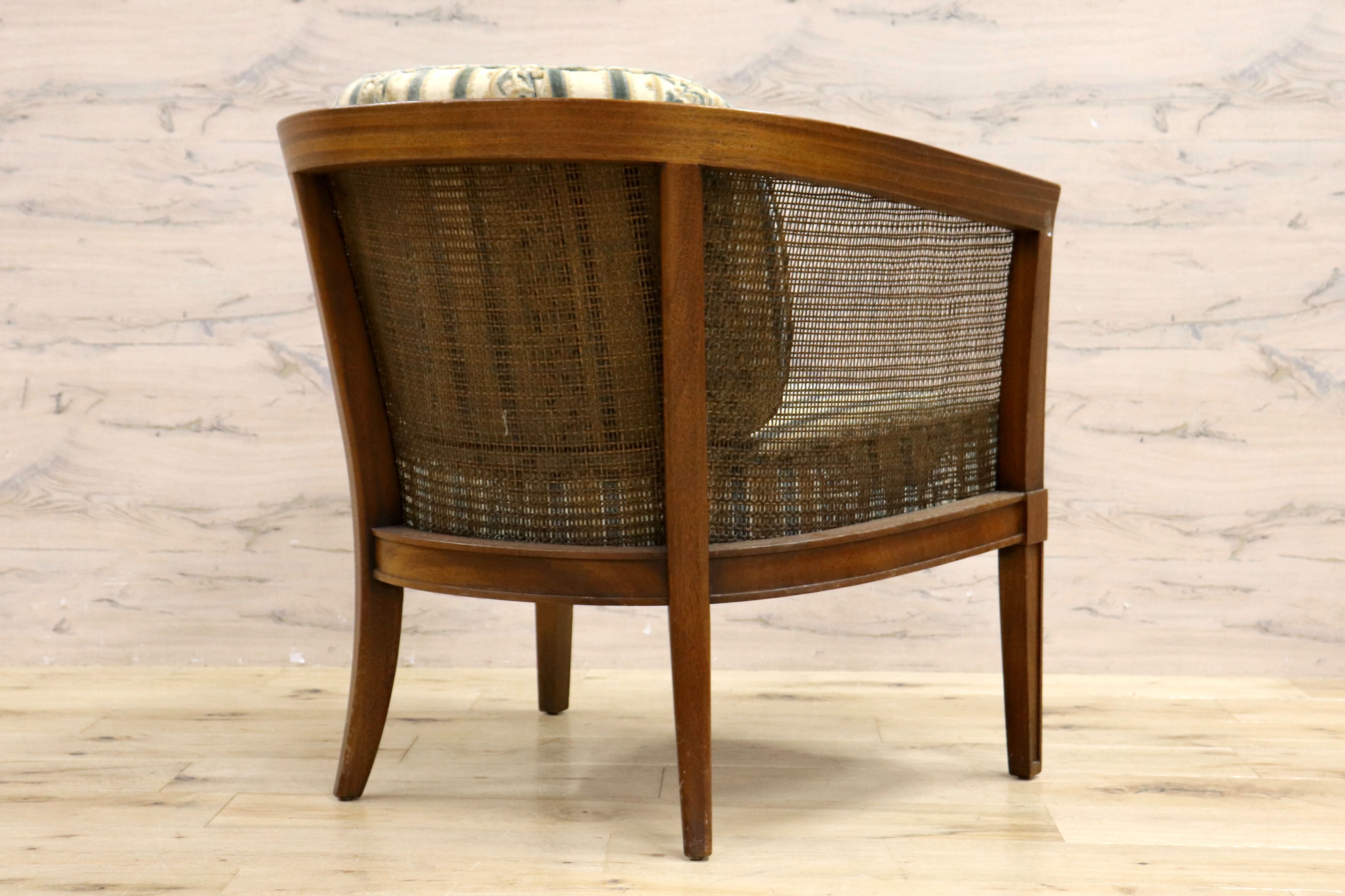 GMHK830C○DREXEL HERITAGE / ドレクセルヘリテイジ アームチェア シングルソファ ラウンジチェア ラタン ファブリック ヴィンテージ