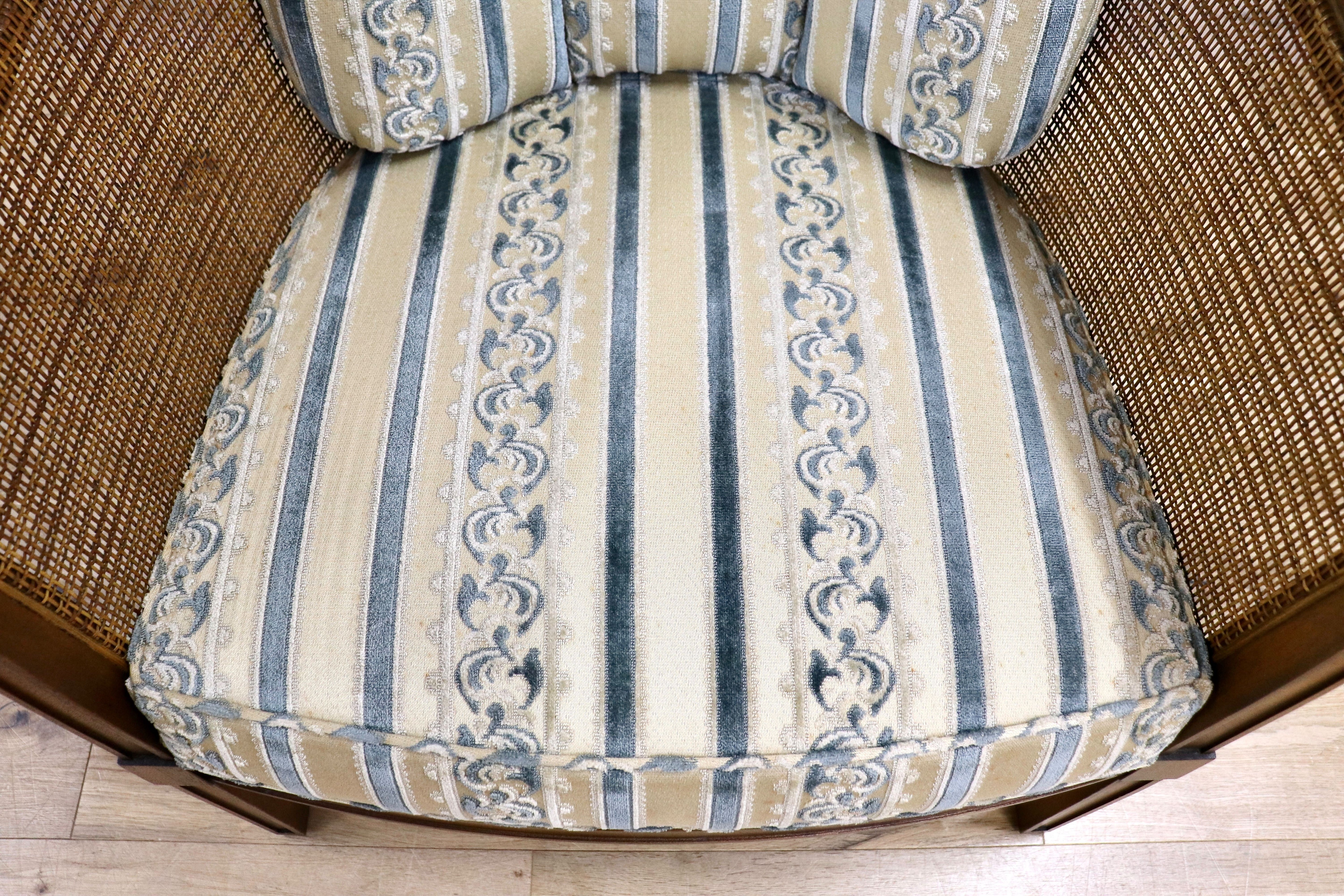 GMHK830C○DREXEL HERITAGE / ドレクセルヘリテイジ アームチェア シングルソファ ラウンジチェア ラタン ファブリック ヴィンテージ