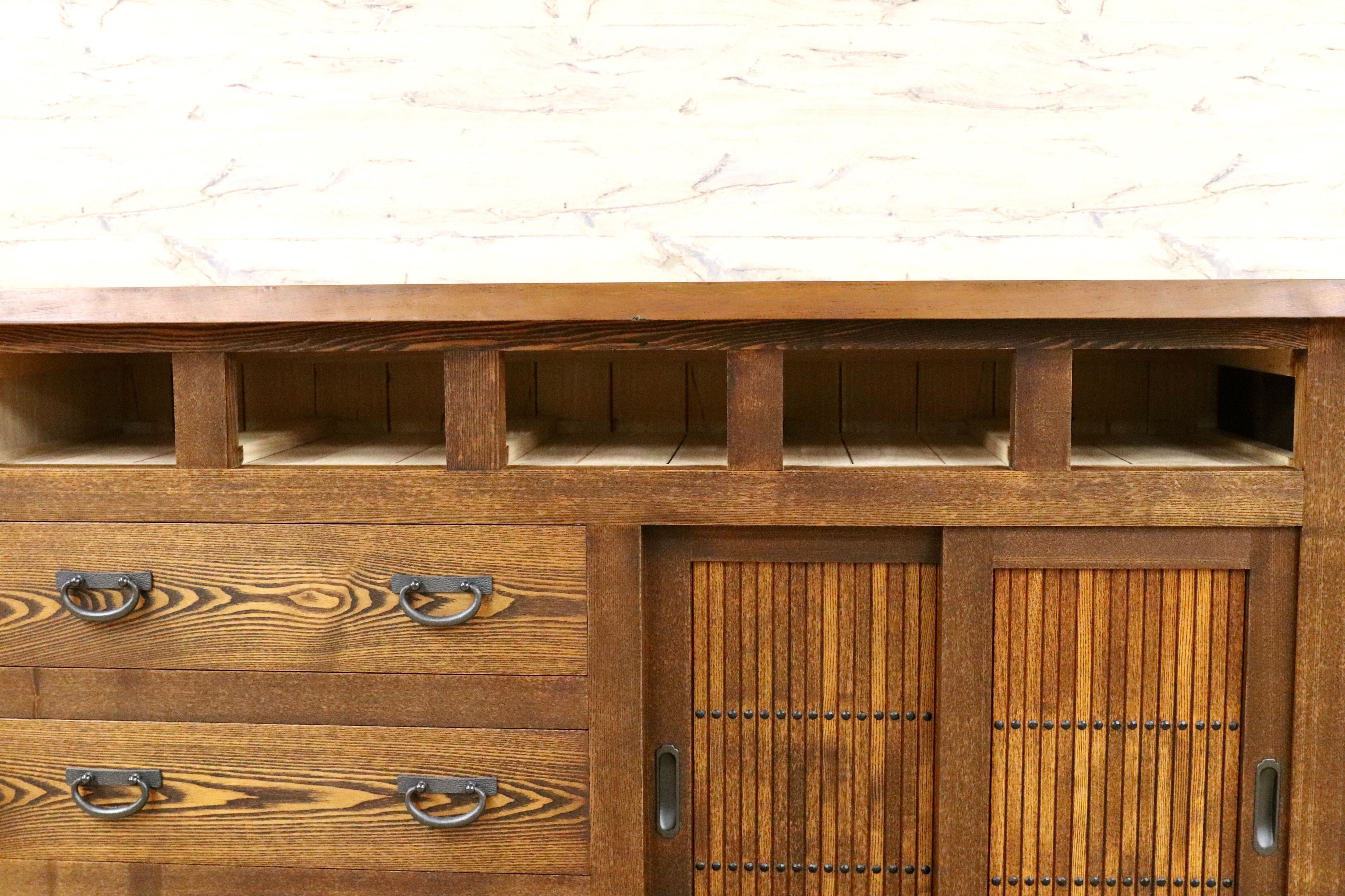 GMIH216○和モダン サイドボード リビングボード 民藝 アンティーク レトロ 古民家 旅館 和家具 無垢材 箪笥 チェスト 検)松本民芸 岩谷堂