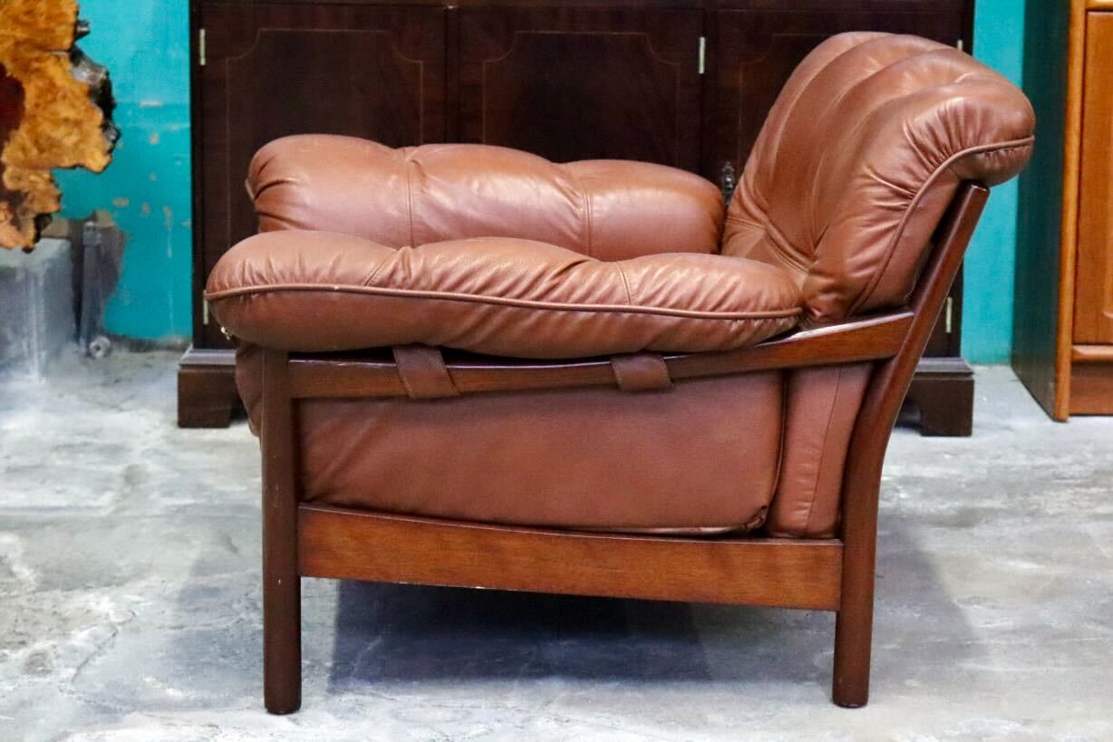 GMIH223E○maruni / マルニ Madison 1人掛けソファ シングルソファ 本革 ブラウン 北欧スタイル ヴィンテージ オールドマルニ 希少