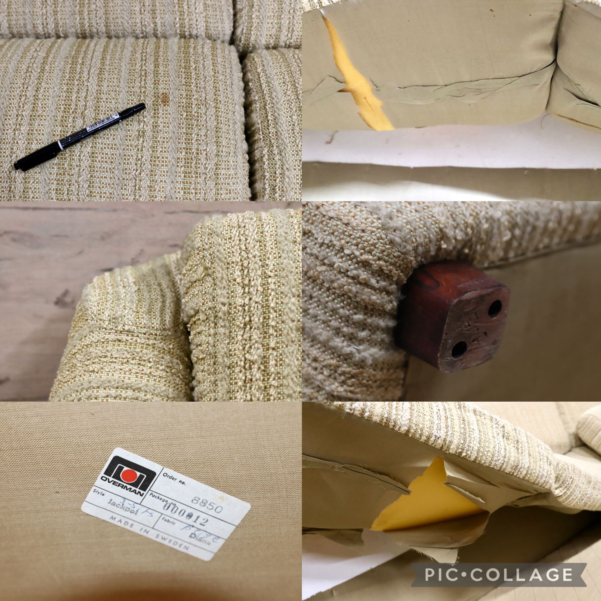 GMIH363B○Overman International スウェーデン製 北欧ヴィンテージ トリプルソファ 3人掛けソファ ラウンジチェア 稀少