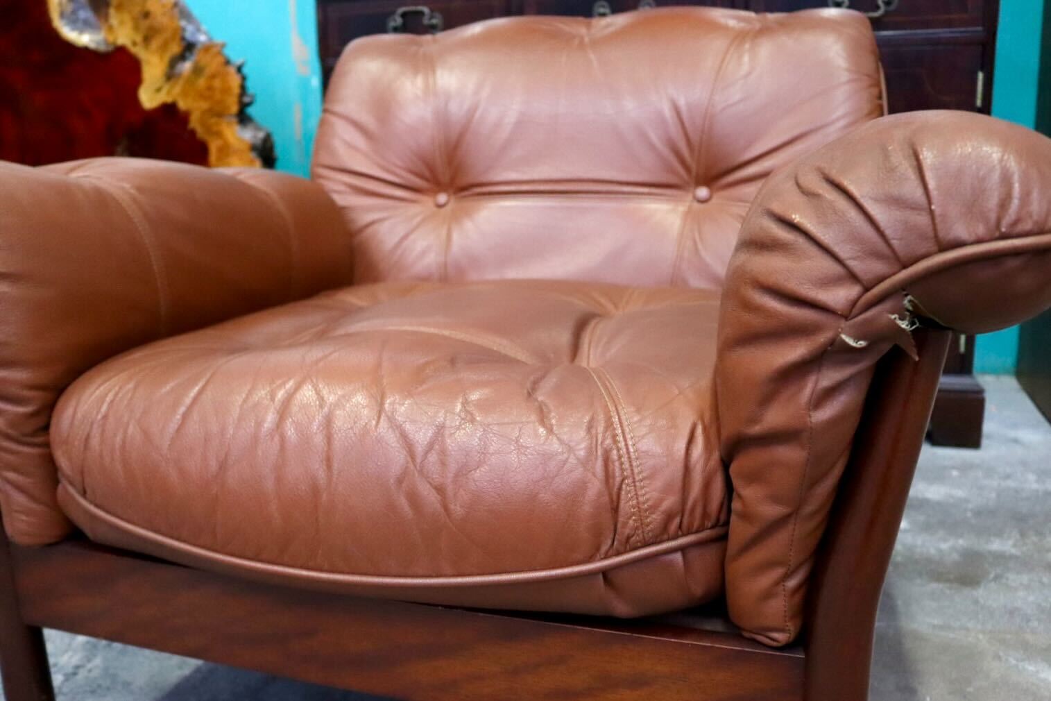 GMIH223E○maruni / マルニ Madison 1人掛けソファ シングルソファ 本革 ブラウン 北欧スタイル ヴィンテージ オールドマルニ 希少