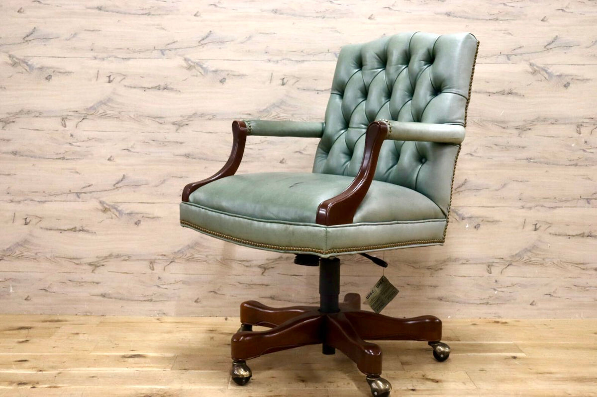 GMJK492◯COUNCILL / カウンシル ランドルフ スウィベル ティルトチェア オフィスチェア 本革 アンティークグリーン ヴィンテージ 最高級