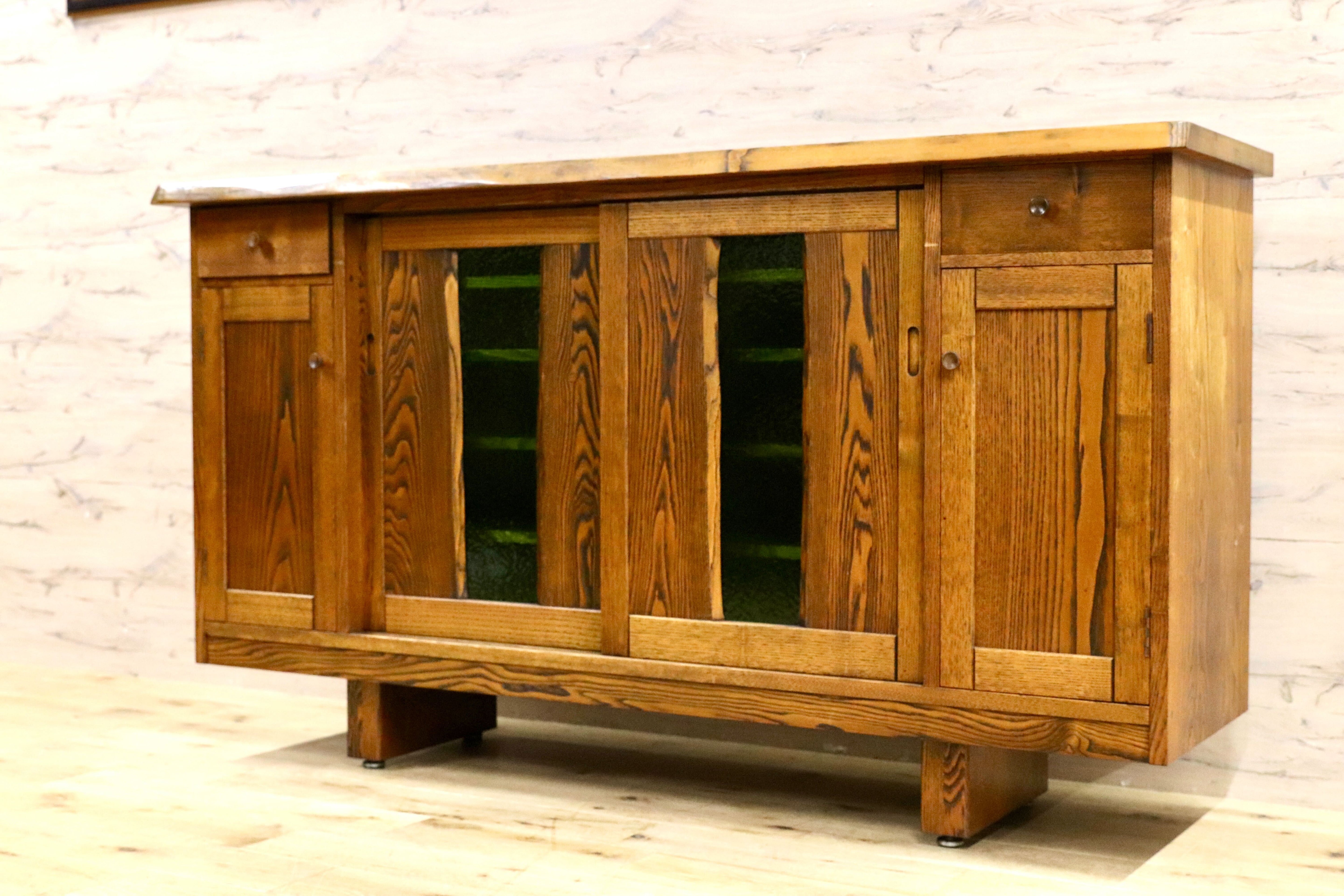 GMIH215○和モダン サイドボード 民藝 アンティーク レトロ 古民家 旅館 和家具 無垢材 下駄箱 シューズケース 検)松本民芸 岩谷堂