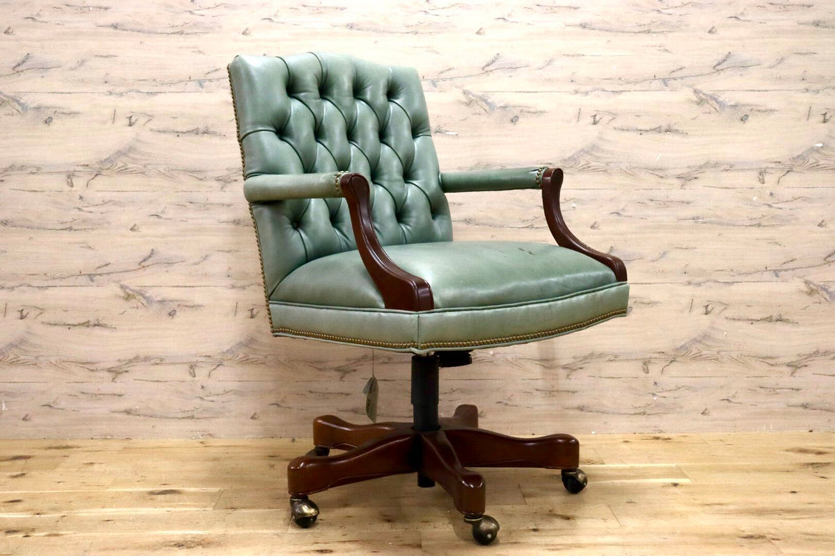 GMJK492◯COUNCILL / カウンシル ランドルフ スウィベル ティルトチェア オフィスチェア 本革 アンティークグリーン ヴィンテージ 最高級