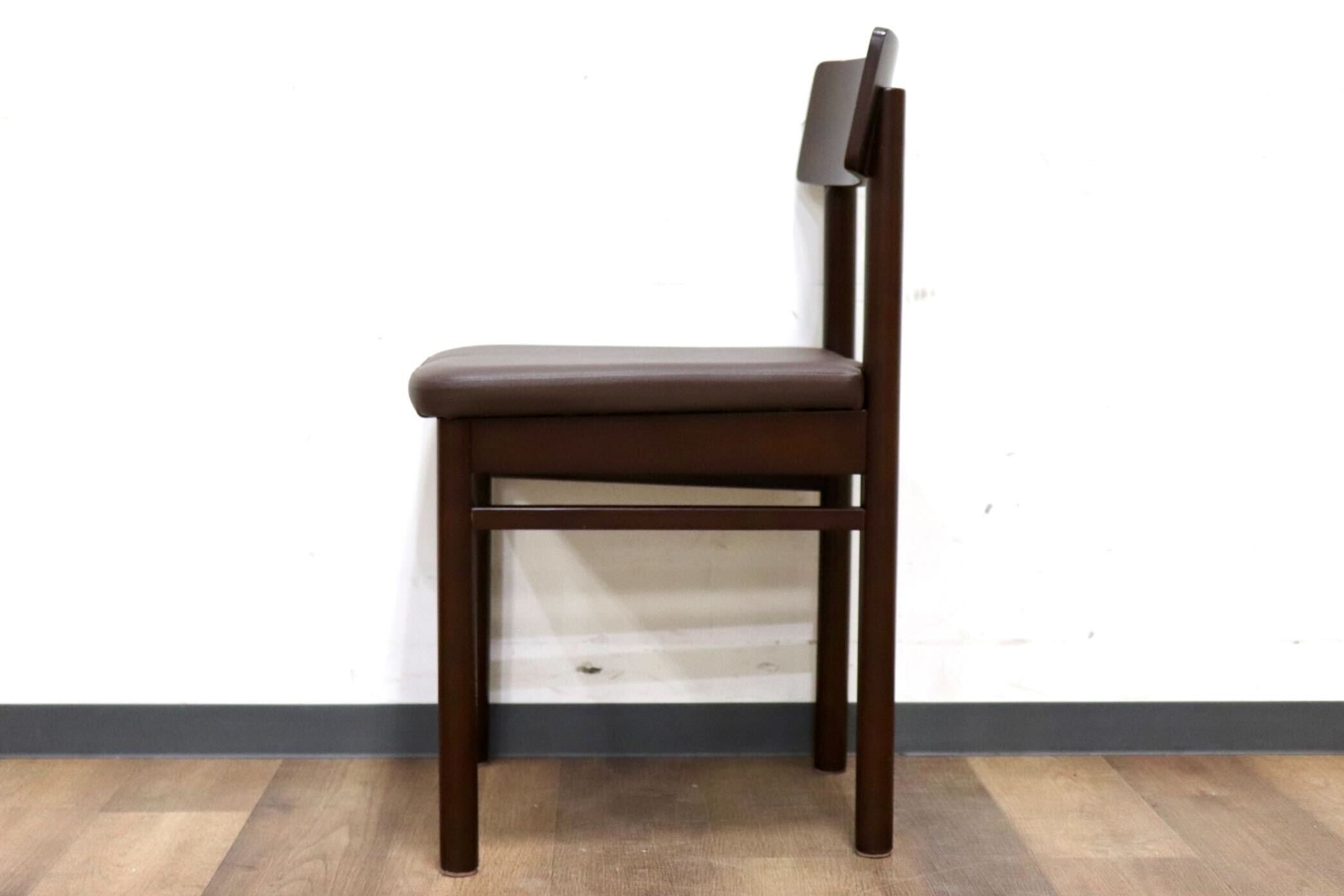 GMHH21○Proceed / プロシード ダイニングチェア 椅子 食卓椅子 アームレスチェア 木製 合皮 ブラウン モダン 店舗用 飲食店