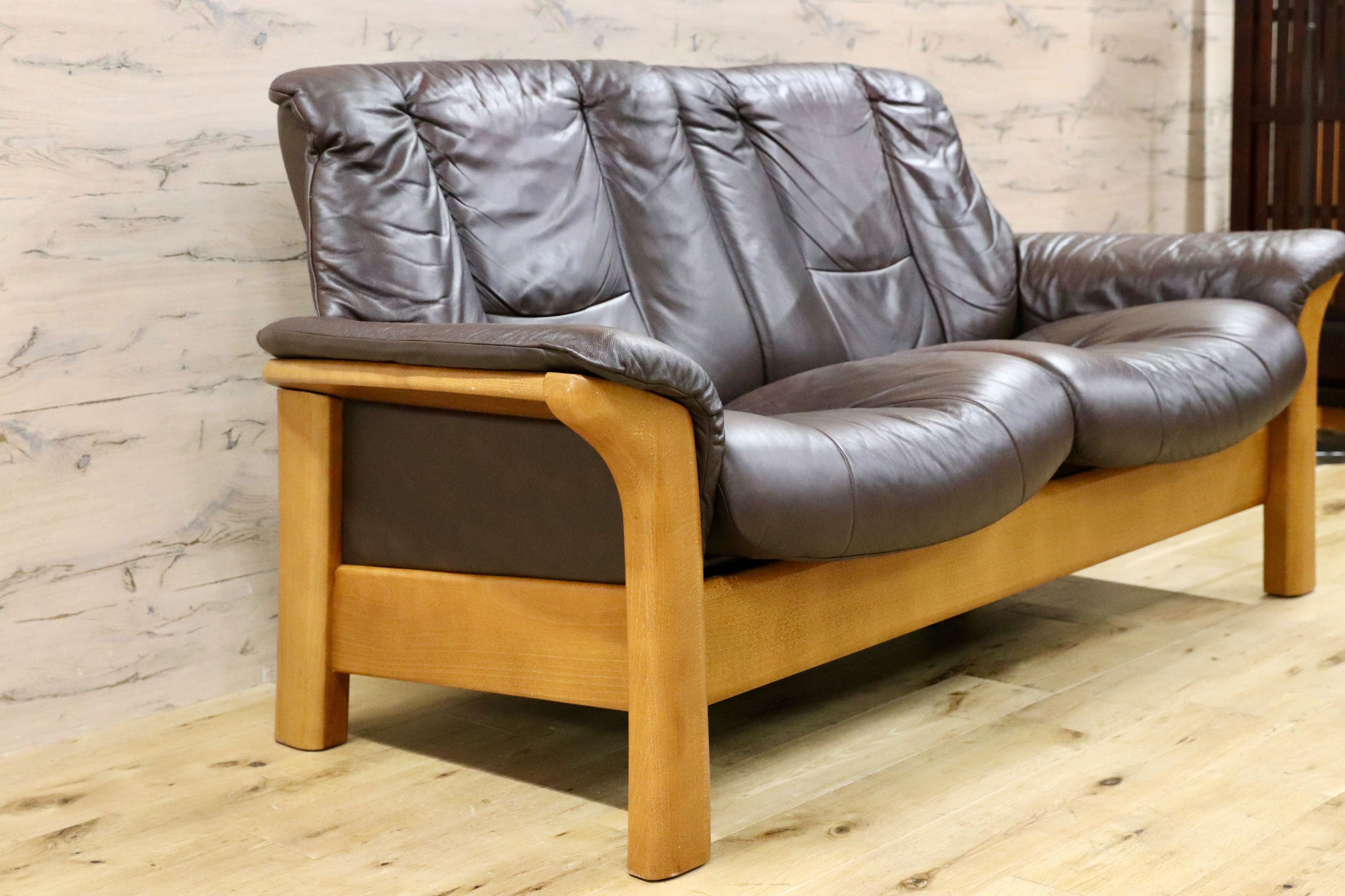 GMGS226○EKORNES / エコーネス Buckingham バッキンガム 2人掛けソファ リクライニングチェア 北欧 ノルウェー ヴィンテージ 約50万