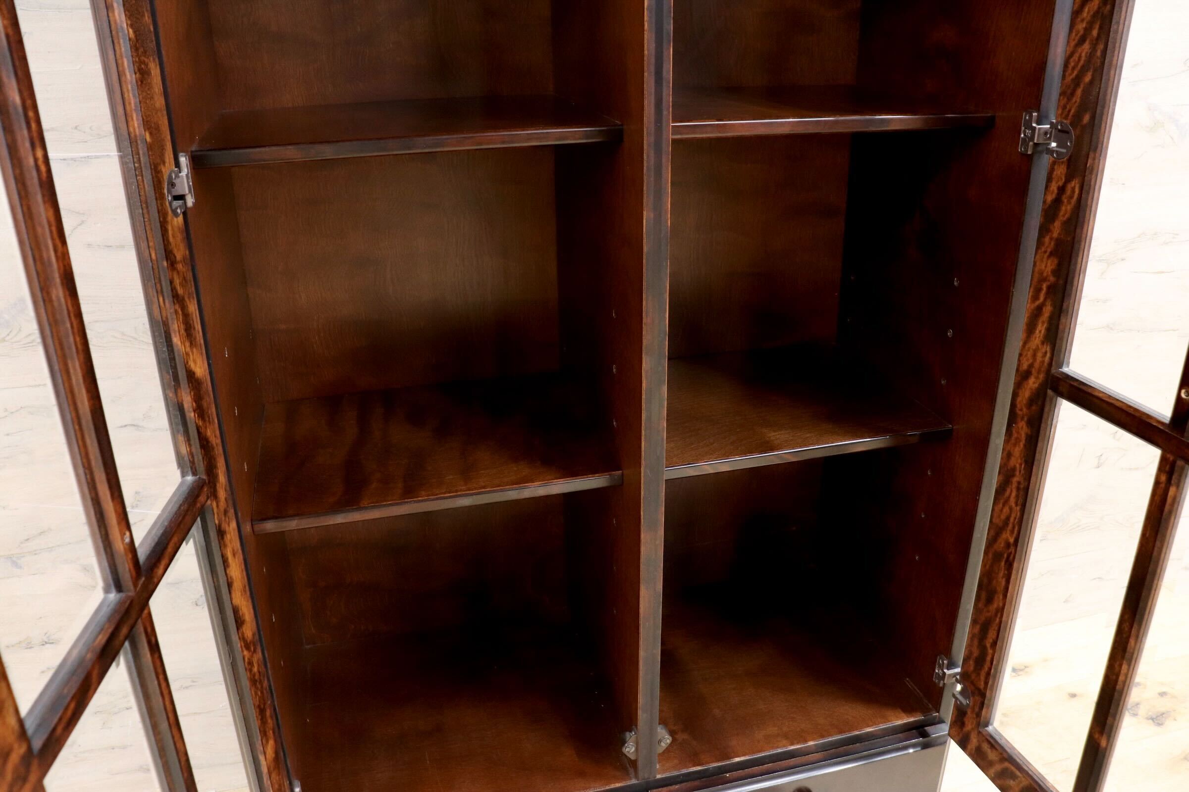 GMIS383○民芸家具 書棚 本棚 飾り棚 キャビネット 和家具 レトロ アンティーク 古民家 検)和光 北海道民芸家具