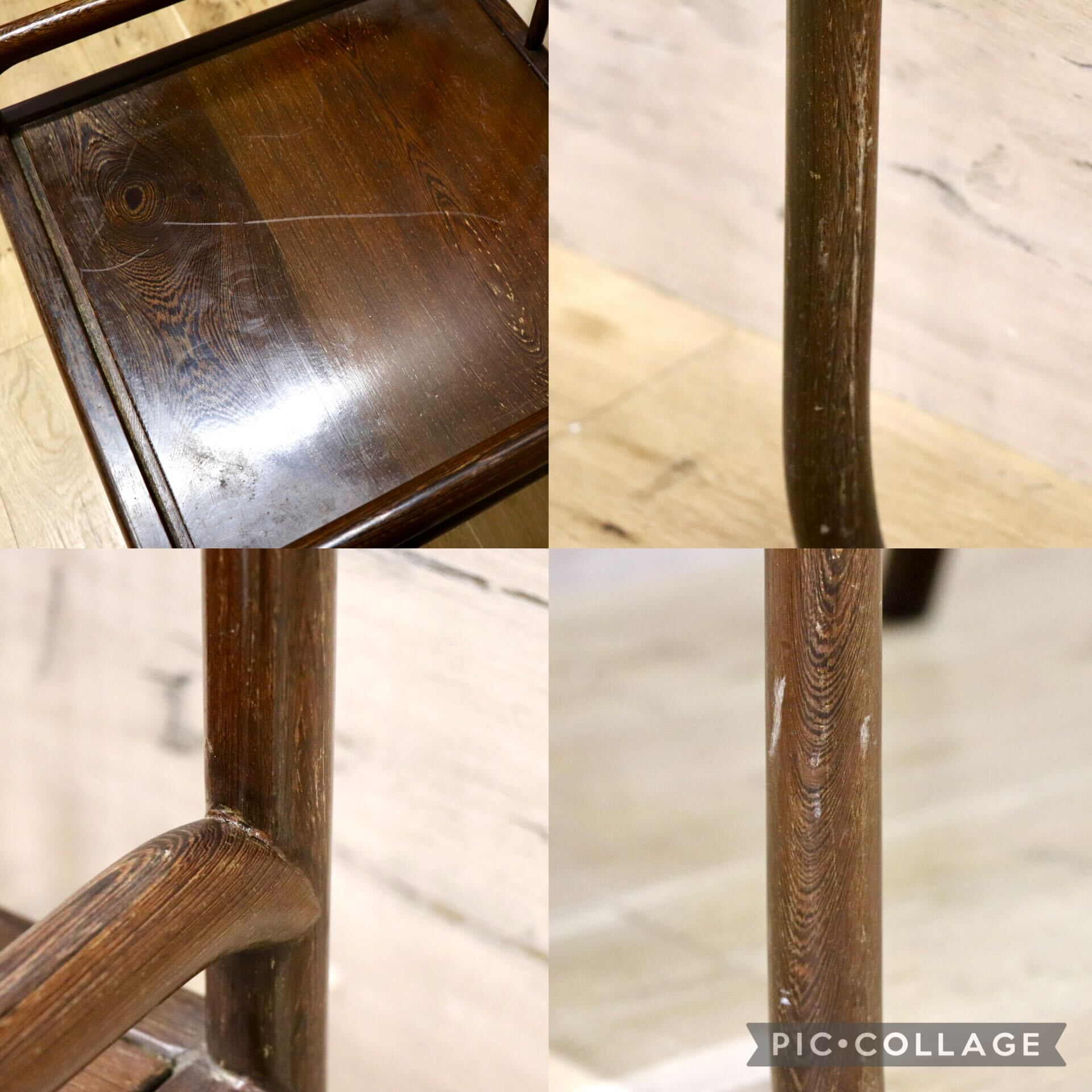 GMHS378K○唐木家具 鉄刀木 ダイニングチェア 食卓椅子 セミアームチェア アジアン ヴィンテージ オリエンタル 中国美術 椅子 木製家具