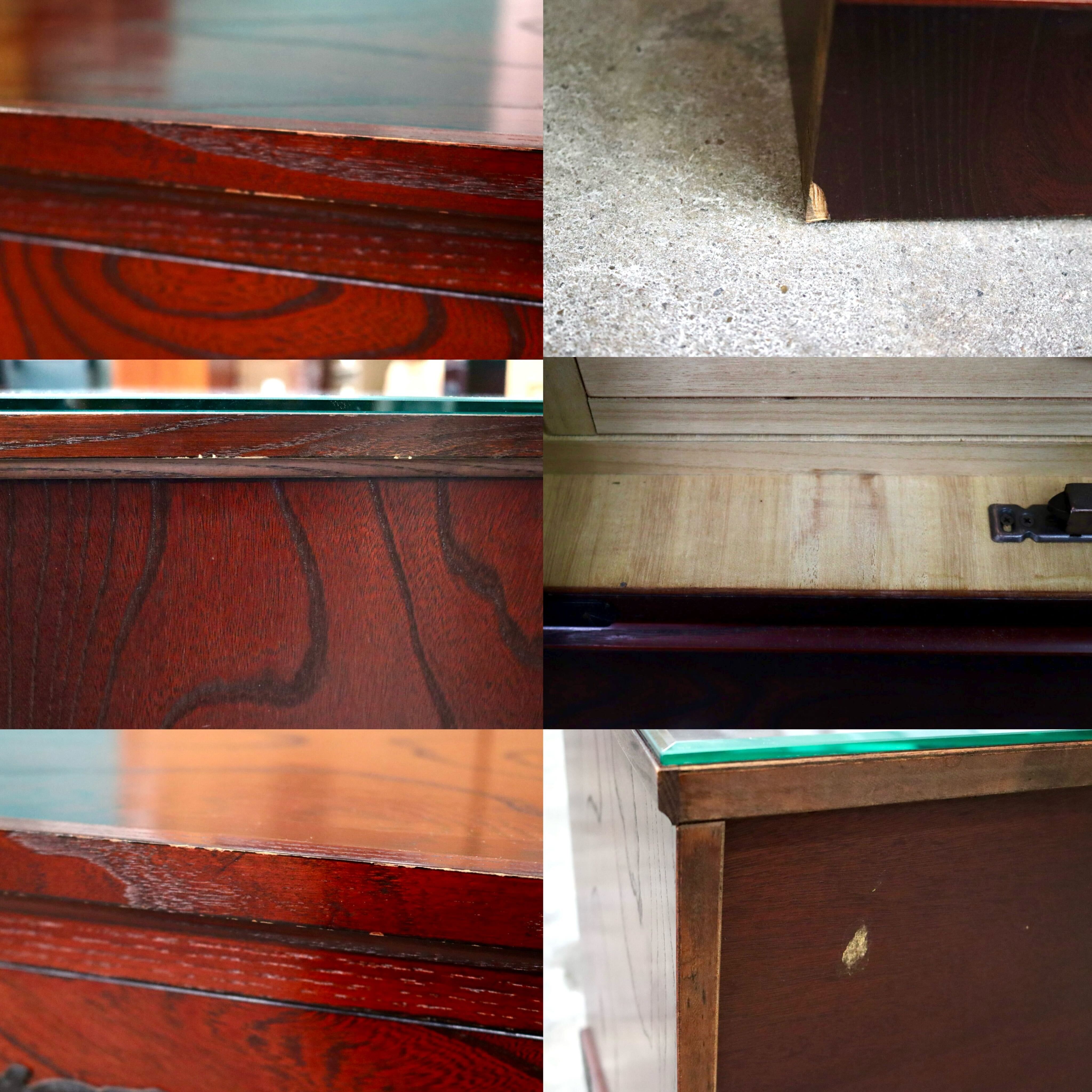 GMIH422B○筑後民芸家具 チェスト 整理箪笥 箪笥 タンス ローボード 引出し収納 欅材 ガラス 和家具 和モダン レトロ アンティーク調