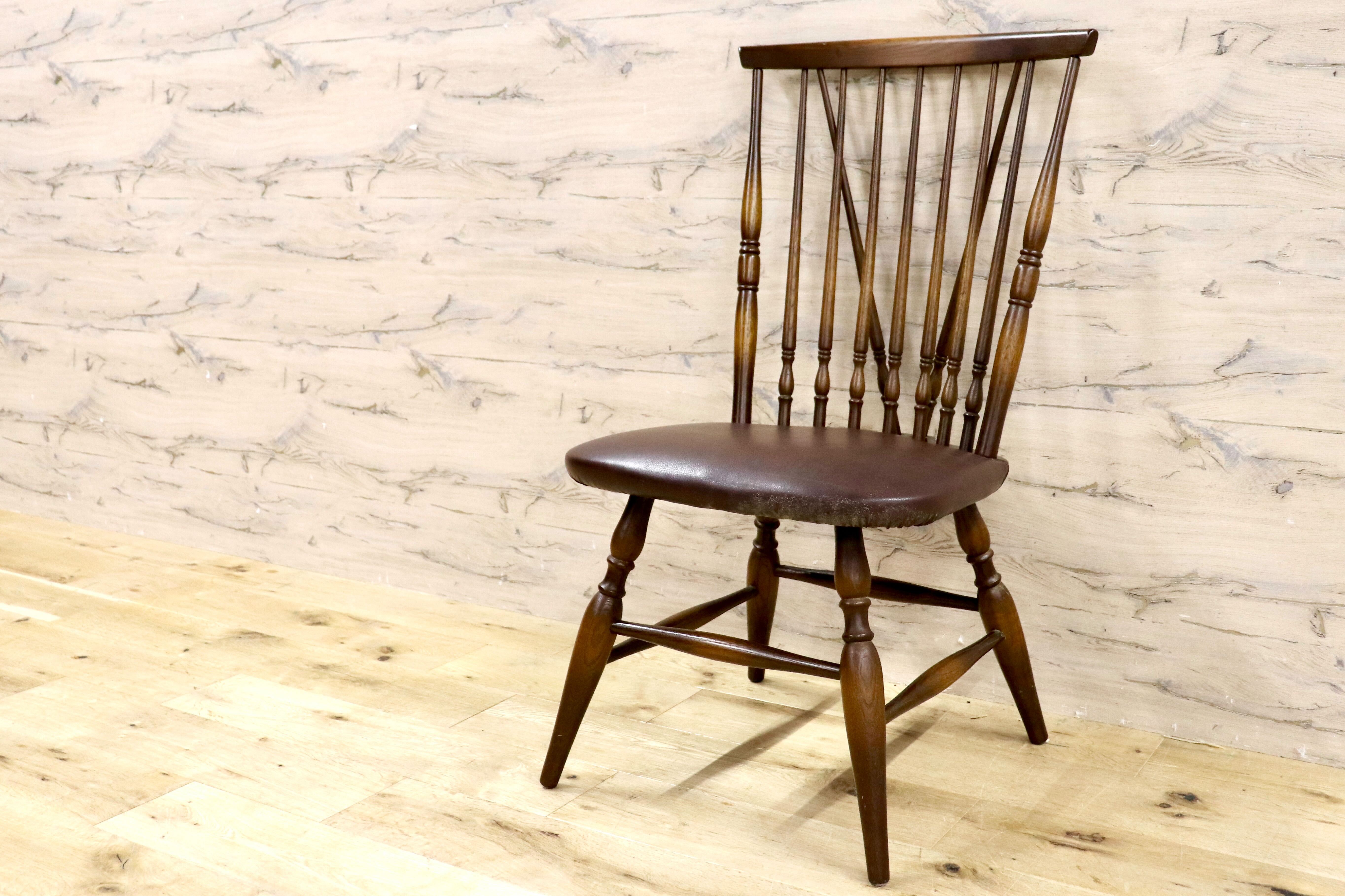 GMHH393B○飛騨産業 / HIDA キツツキ ダイニングチェアウィンザーチェア 椅子 木製 ビンテージ アンティーク 古民家 ノスタルジック