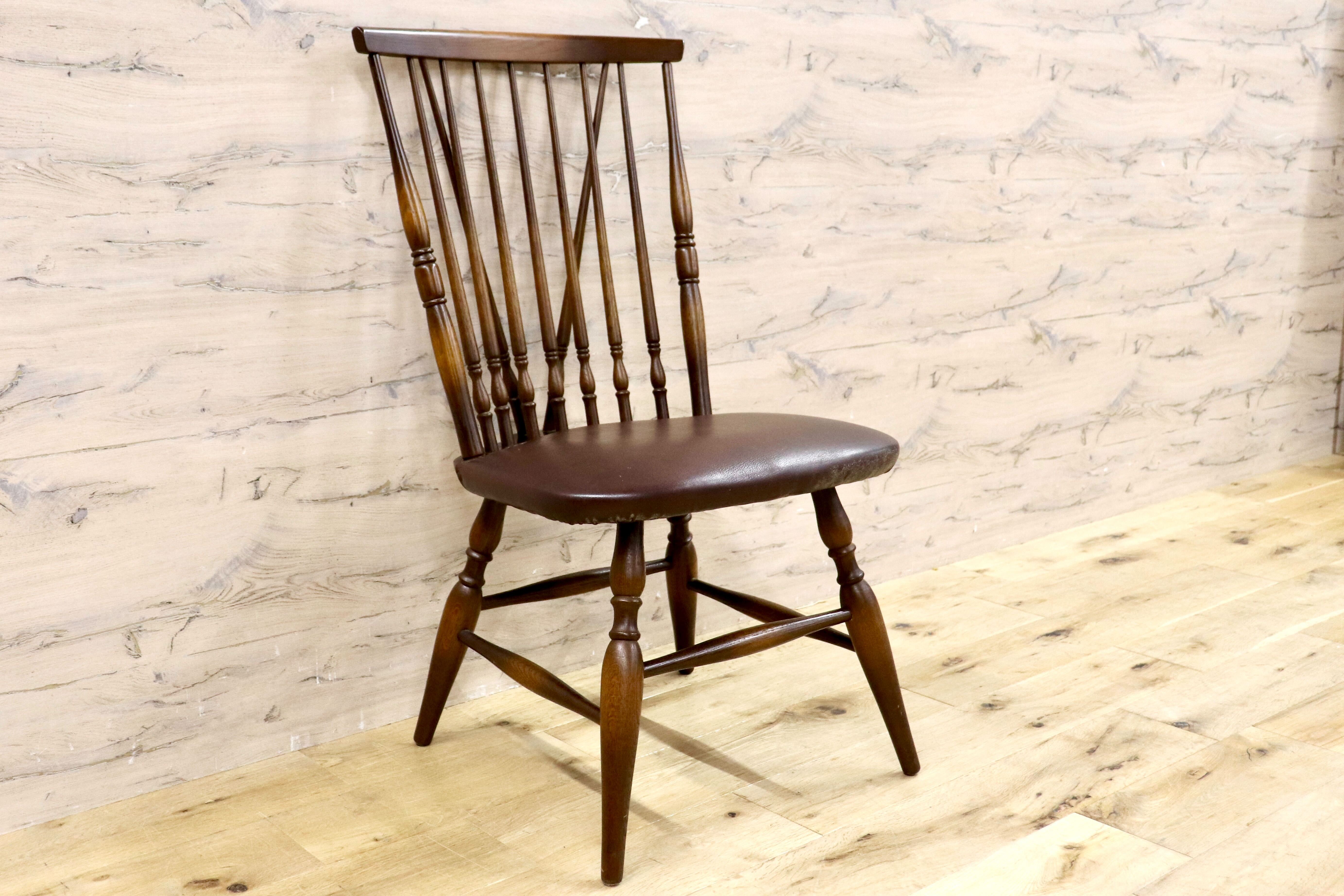 GMHH393B○飛騨産業 / HIDA キツツキ ダイニングチェアウィンザーチェア 椅子 木製 ビンテージ アンティーク 古民家 ノスタルジック
