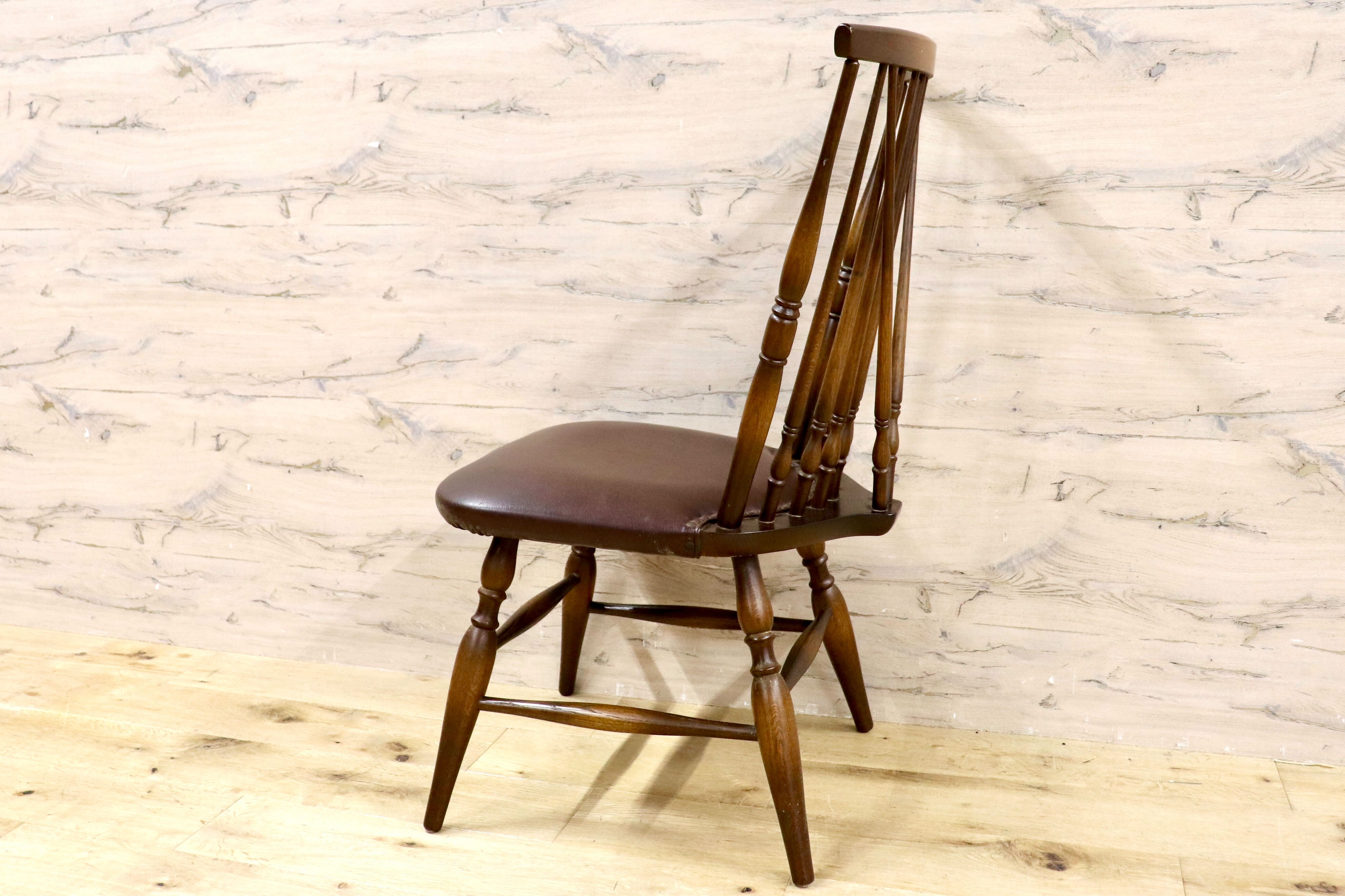 GMHH393B○飛騨産業 / HIDA キツツキ ダイニングチェアウィンザーチェア 椅子 木製 ビンテージ アンティーク 古民家 ノスタルジック