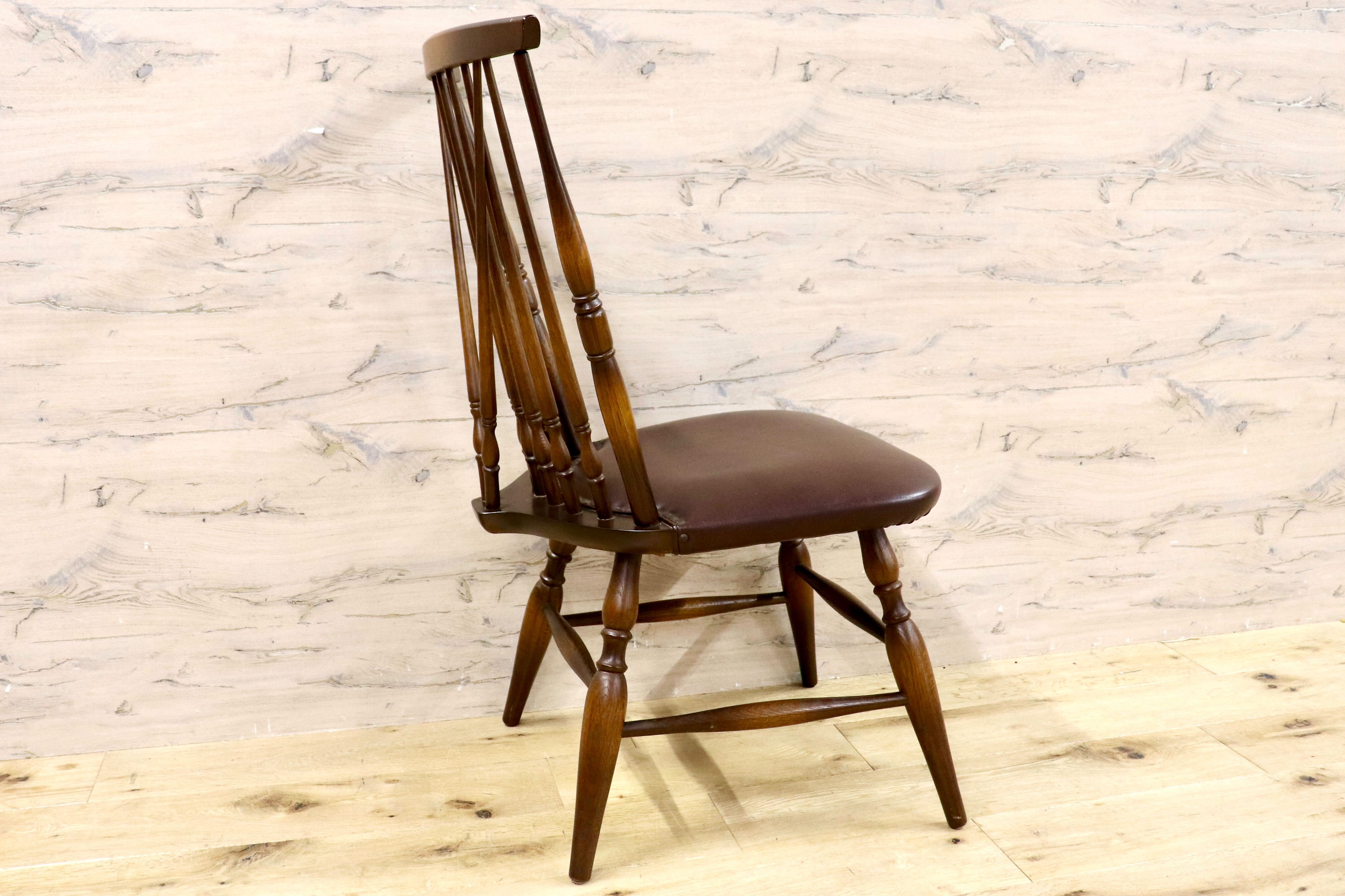 GMHH393B○飛騨産業 / HIDA キツツキ ダイニングチェアウィンザーチェア 椅子 木製 ビンテージ アンティーク 古民家 ノスタルジック