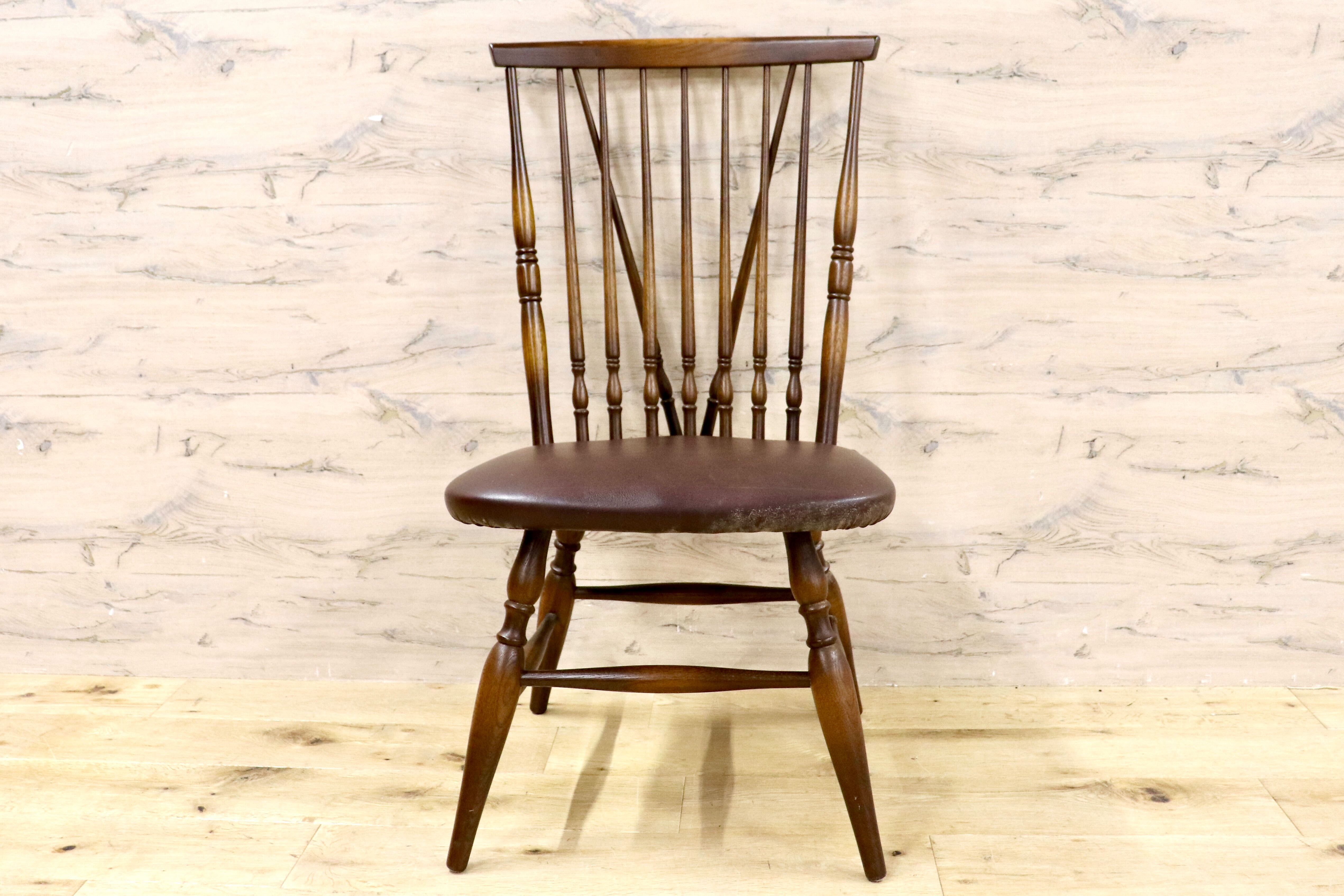 GMHH393B○飛騨産業 / HIDA キツツキ ダイニングチェアウィンザーチェア 椅子 木製 ビンテージ アンティーク 古民家 ノスタルジック