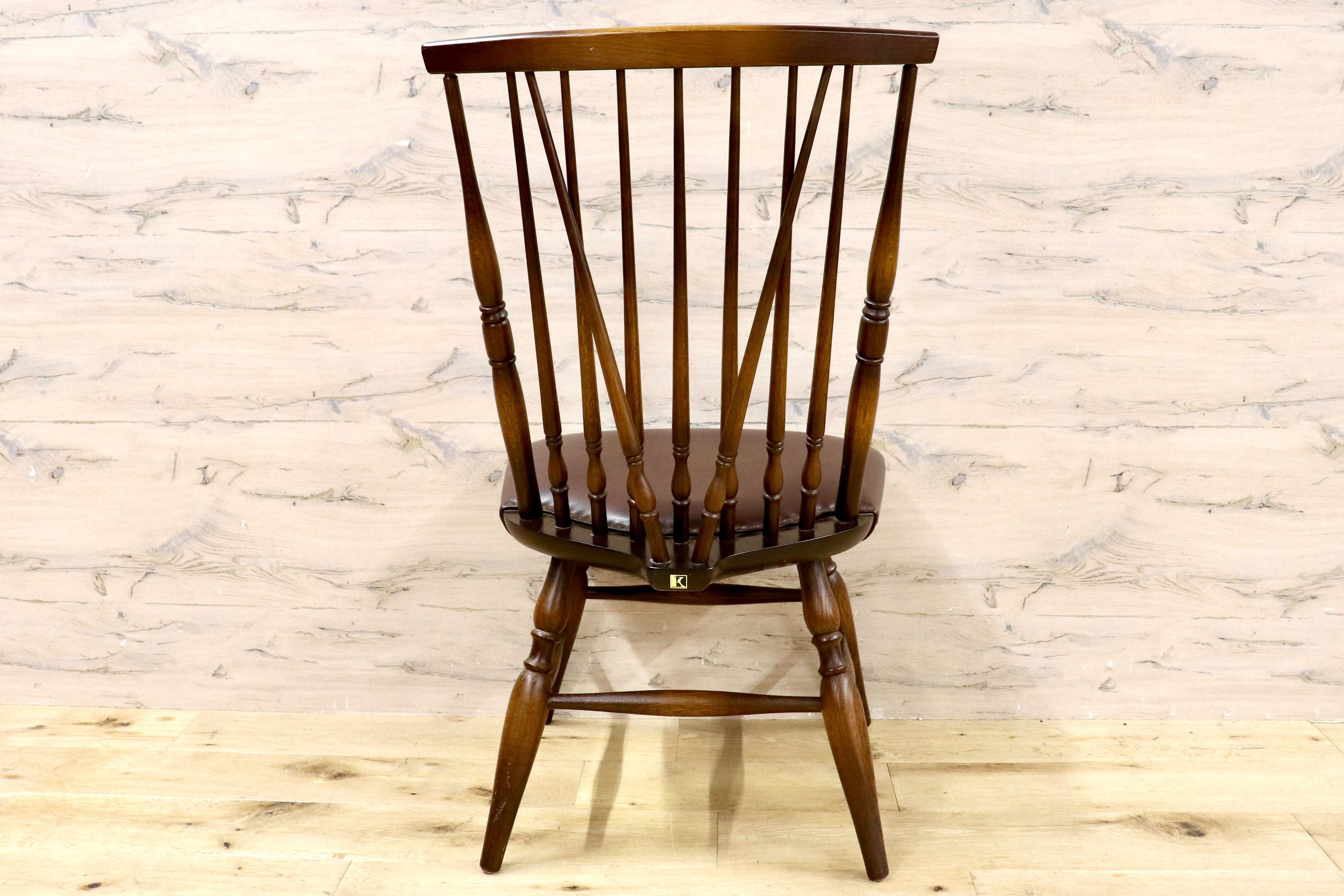 GMHH393B○飛騨産業 / HIDA キツツキ ダイニングチェアウィンザーチェア 椅子 木製 ビンテージ アンティーク 古民家 ノスタルジック