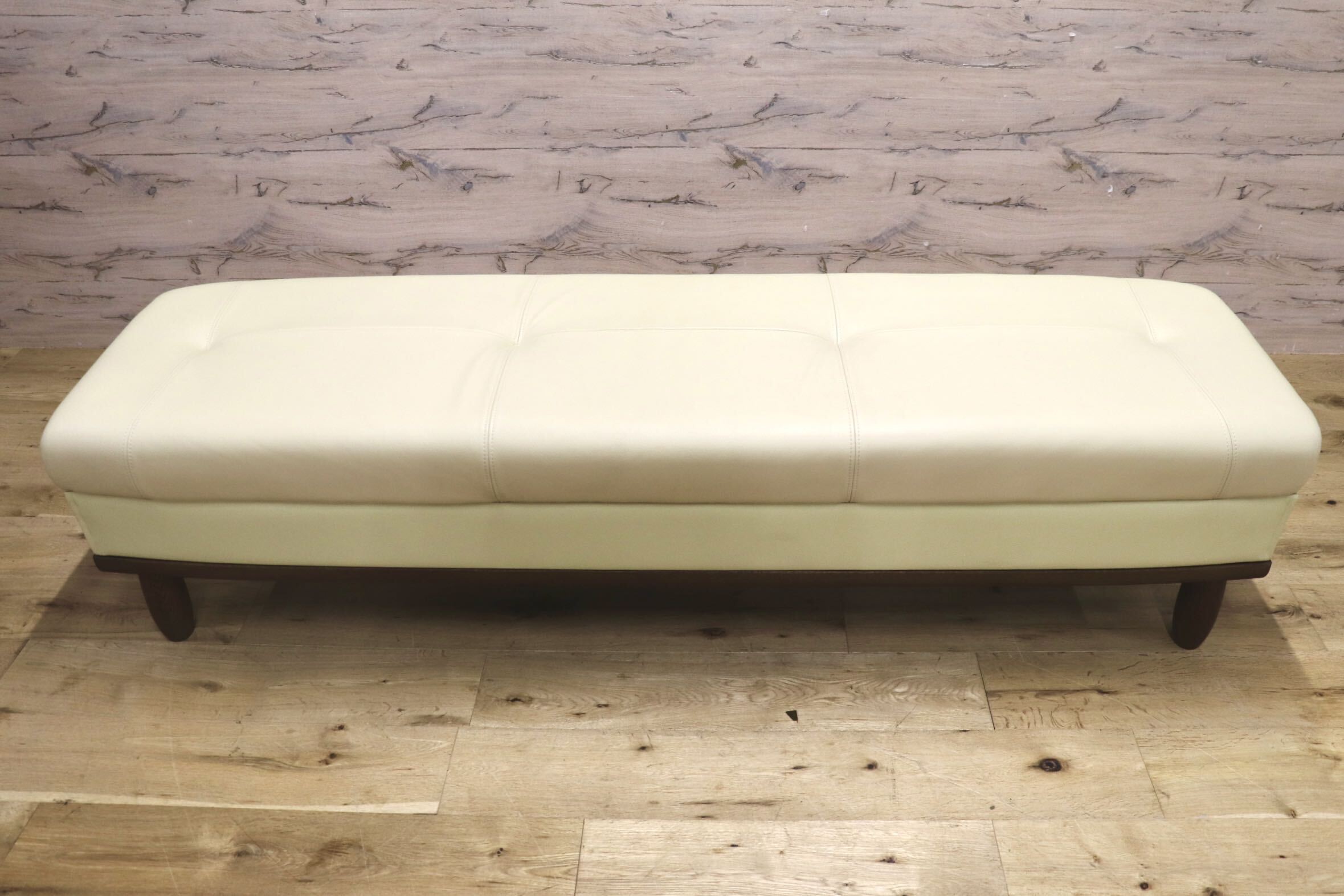 GMJS246B○NAGANO INTERIOR / ナガノインテリア ダイニングベンチ ベンチソファ ロングスツール 長椅子 本革 モダン 約15万円