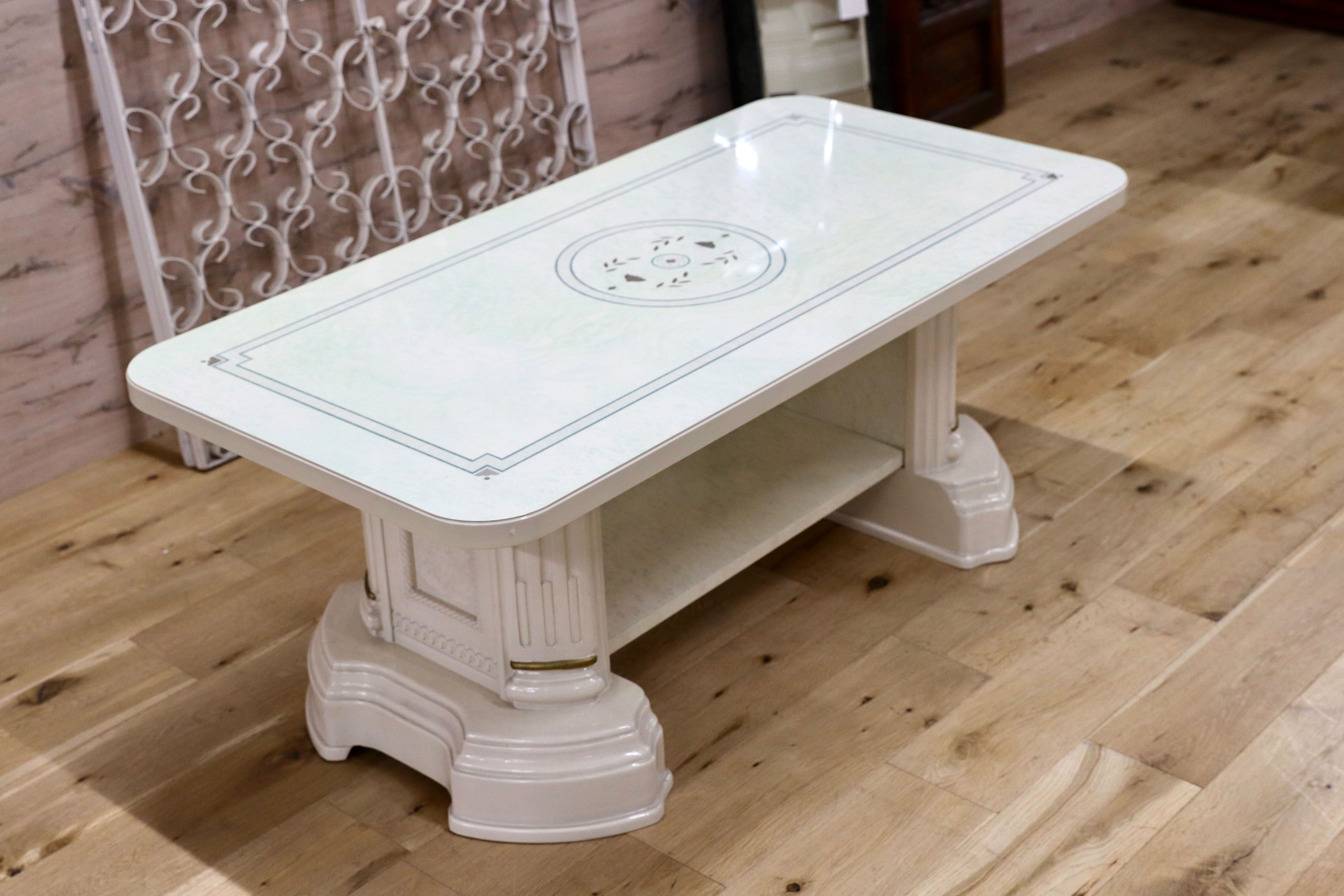 GMIK909A○イタリア クラシック ロココ調 センターテーブル リビングテーブル 応接机 姫家具 アンティーク調 検)サルタレッリ アマルフィ