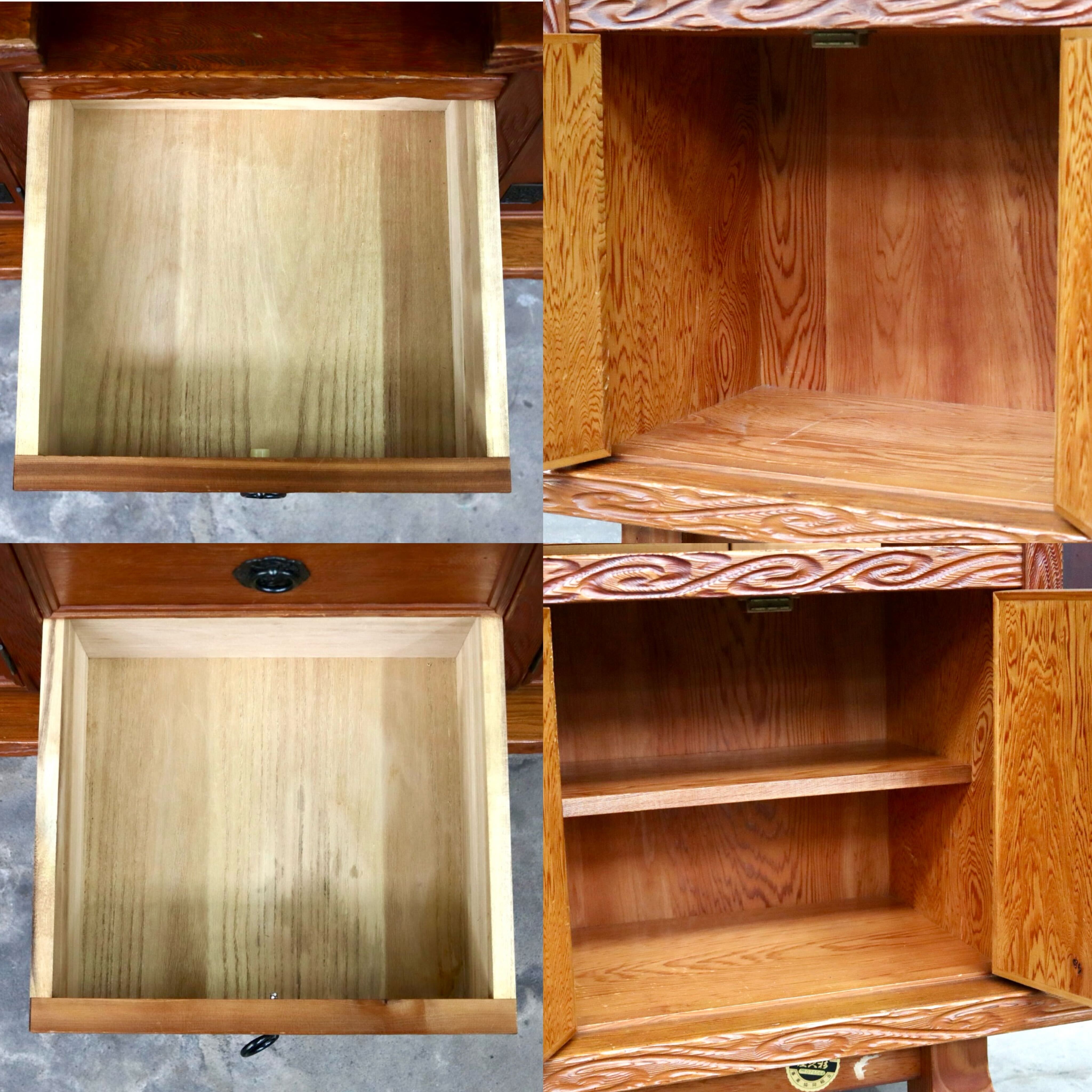 GMIH421○世界遺産屋久杉 茶棚 茶箪笥 飾り棚 サイドボード リビングボード 和室 座敷 古民家 和モダン ヴィンテージ