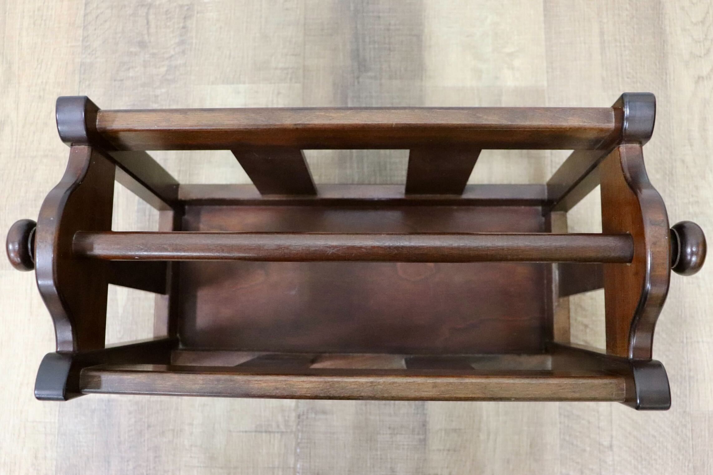 GMGH297○松本民芸家具 C型 マガジンラック 雑誌立て ミズメザクラ 無垢材 民芸家具 伝統工芸 和家具 レトロ 和モダン アンティーク 美品