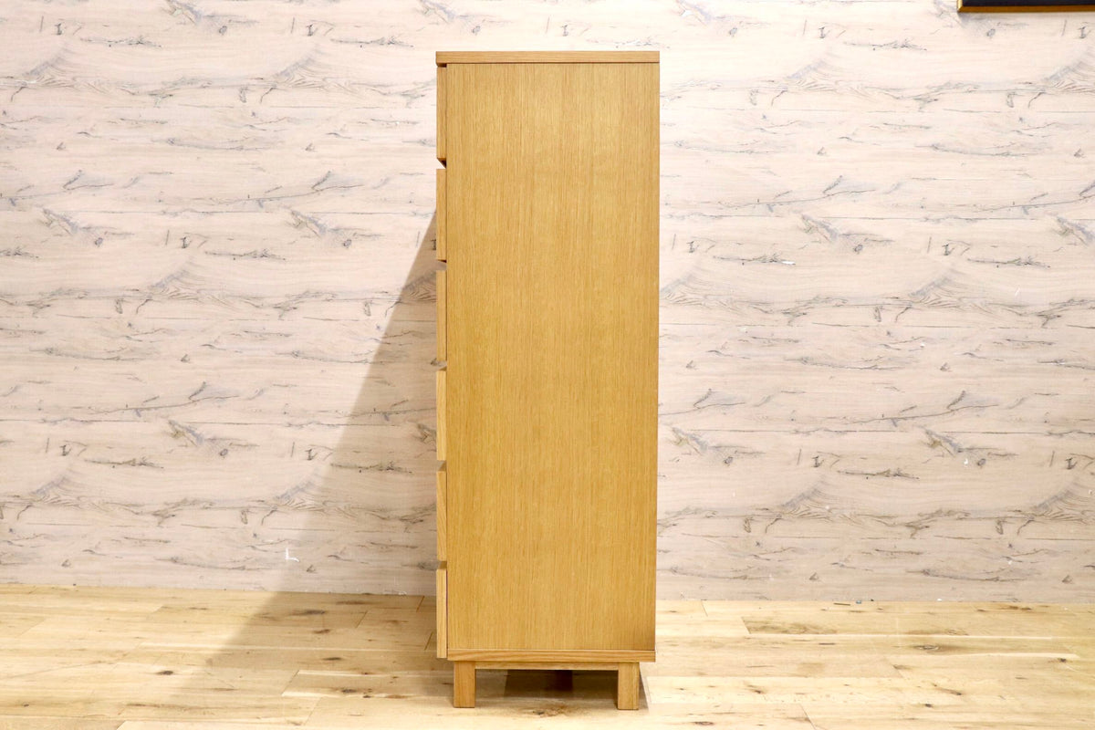 GMJS302D○無印良品 / MUJI オーク材 チェスト 6段ワイド 7杯 幅80cm 天然木 北欧 ナチュラル