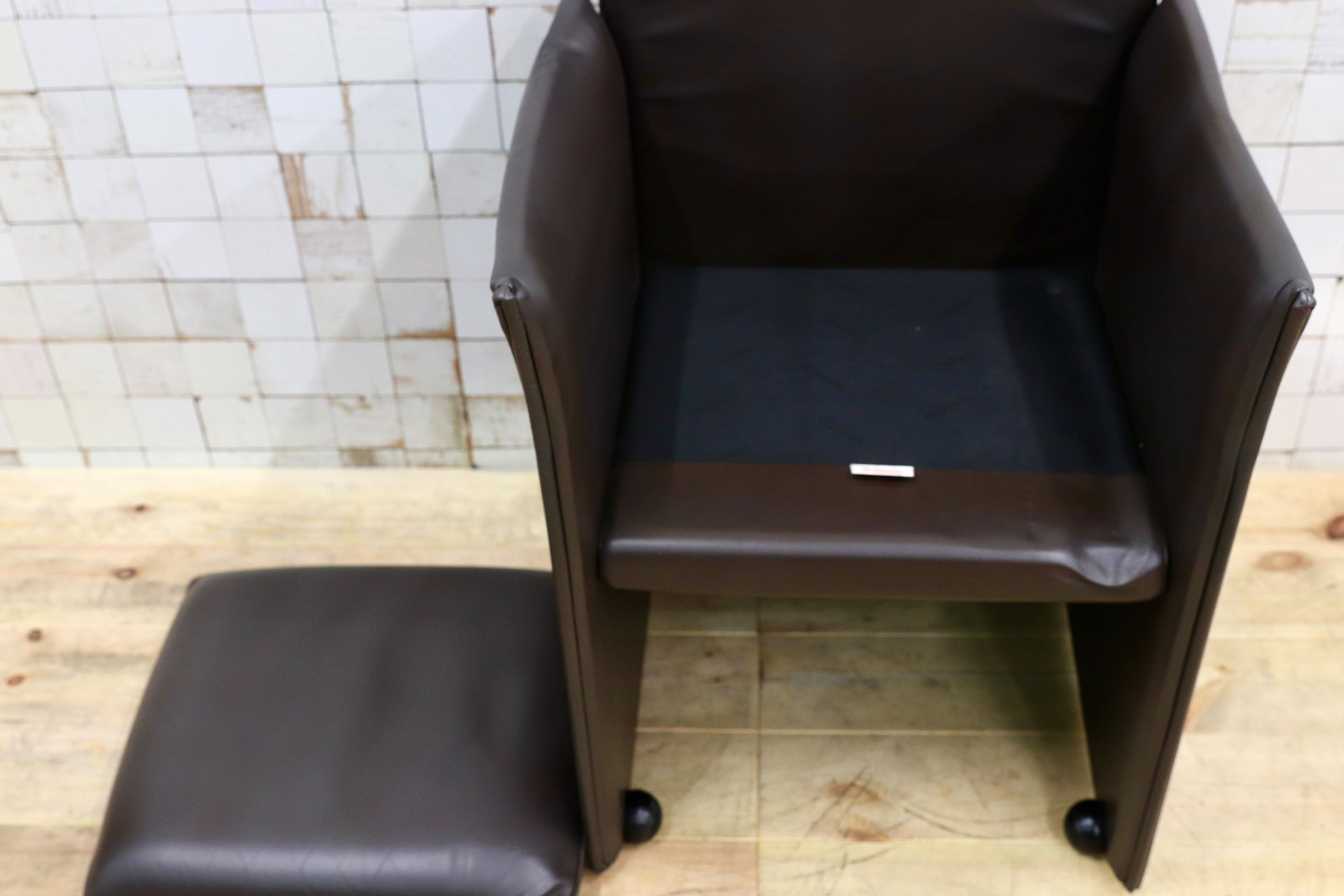 GMHK778D○Cassina / カッシーナ BREAK ブレーク 本革 レザー アームチェア 椅子 キャスター付き マリオ・ベリーニ イタリアモダン 約56万