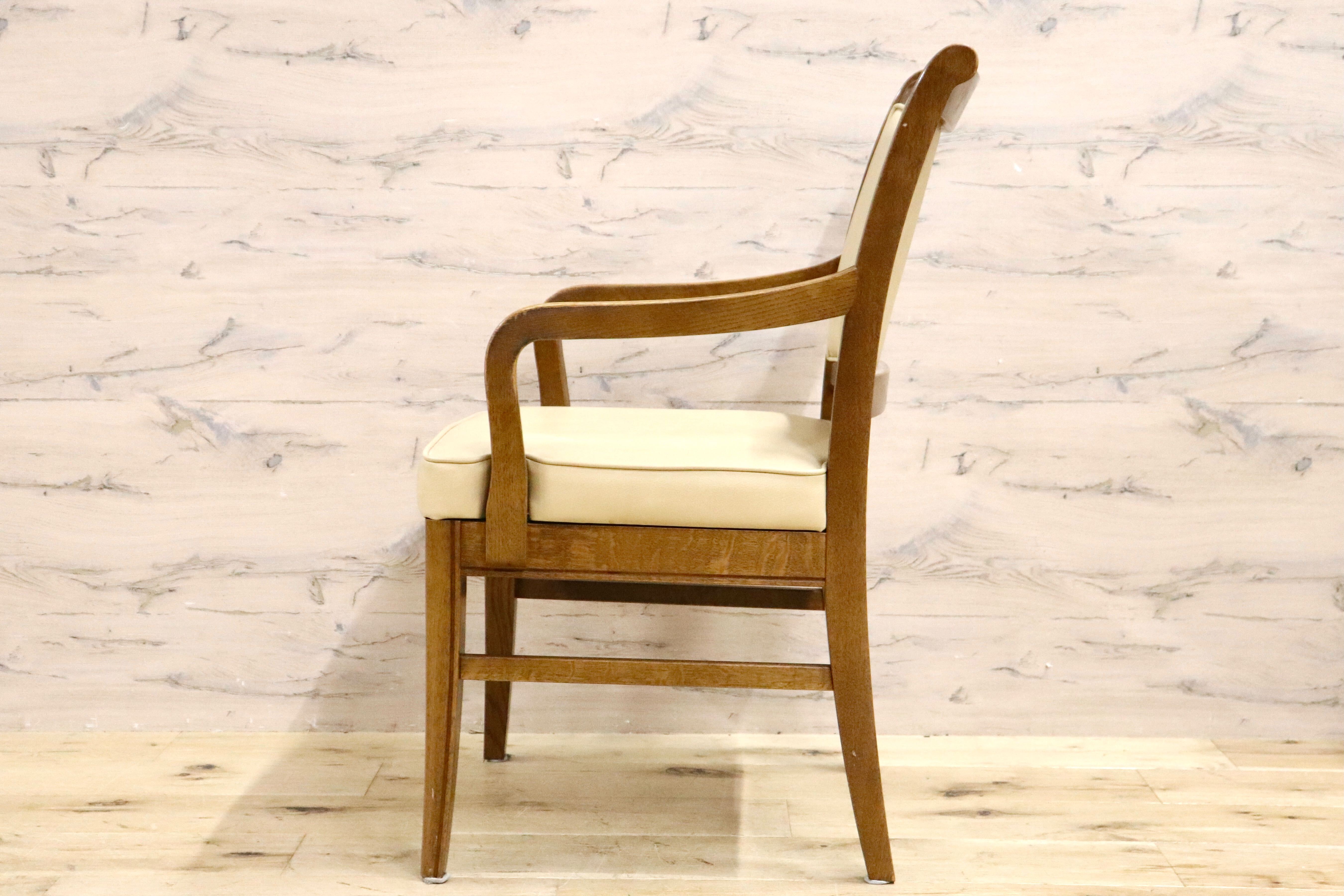 GMHS360D○domani / ドマーニ カリモク最高峰 QUEENS LIFE ダイニングチェア アームチェア レザー アイボリー モダン