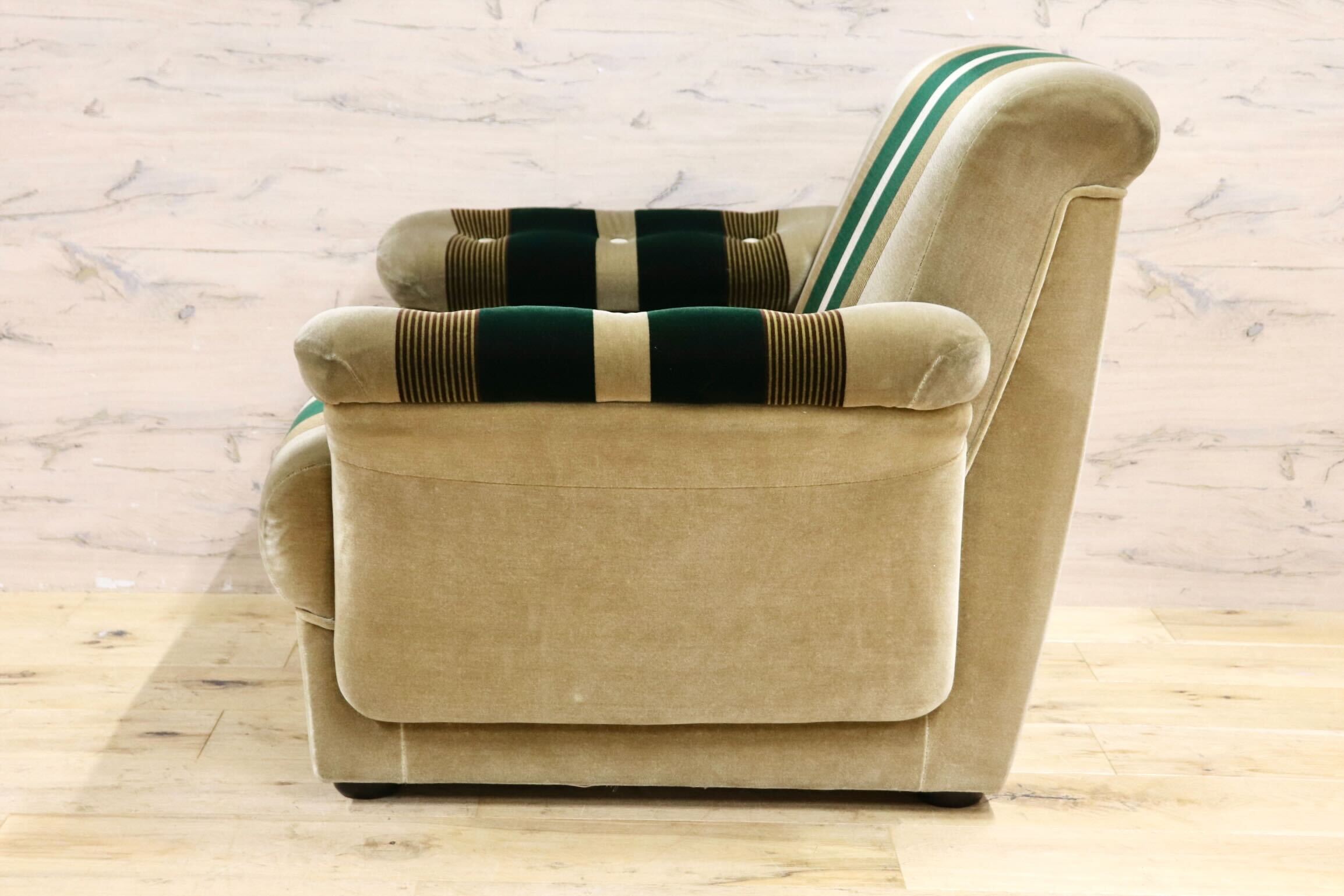 GMIH353B○オールドカリモク karimoku シングルソファ 1人掛けソファ ヴィンテージ ファブリック レトロモダン ミッドセンチュリー